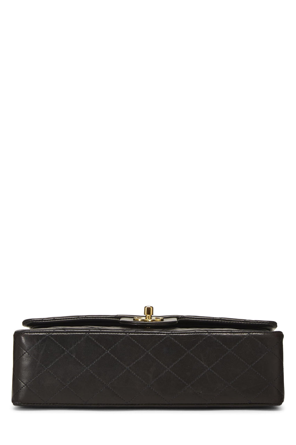 Chanel,  Black Quilted Lambskin Classic Double Flap Medium, Black