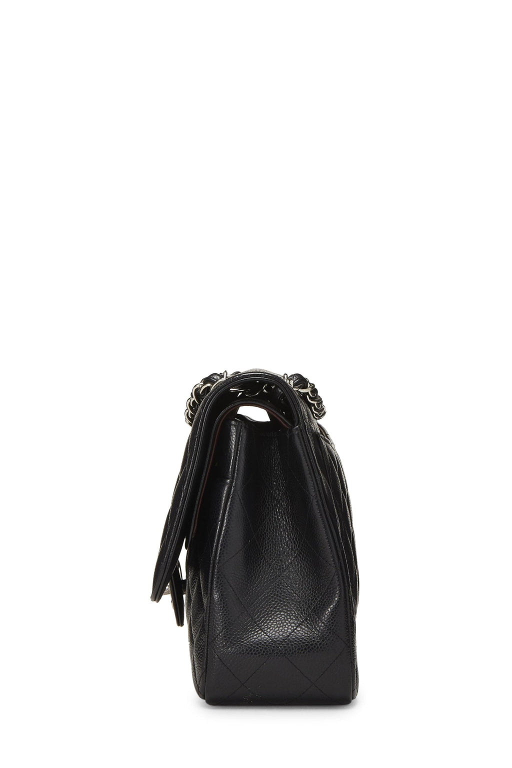 Chanel,  Black Quilted Caviar New Classic Flap Jumbo, Black