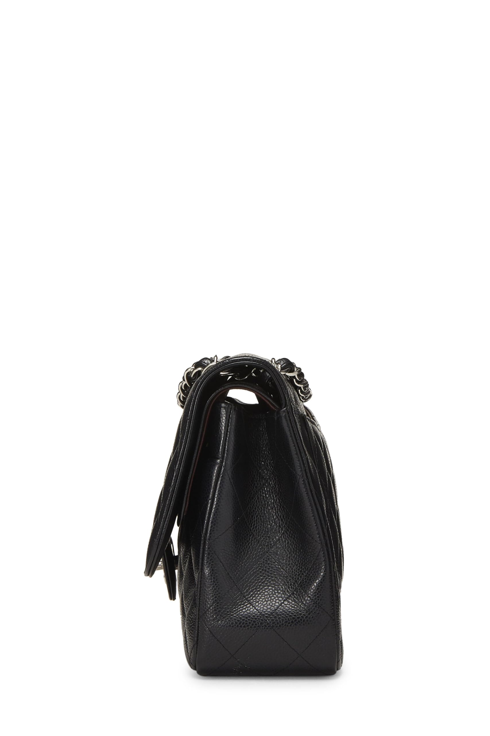 Chanel,  Black Quilted Caviar New Classic Flap Jumbo, Black