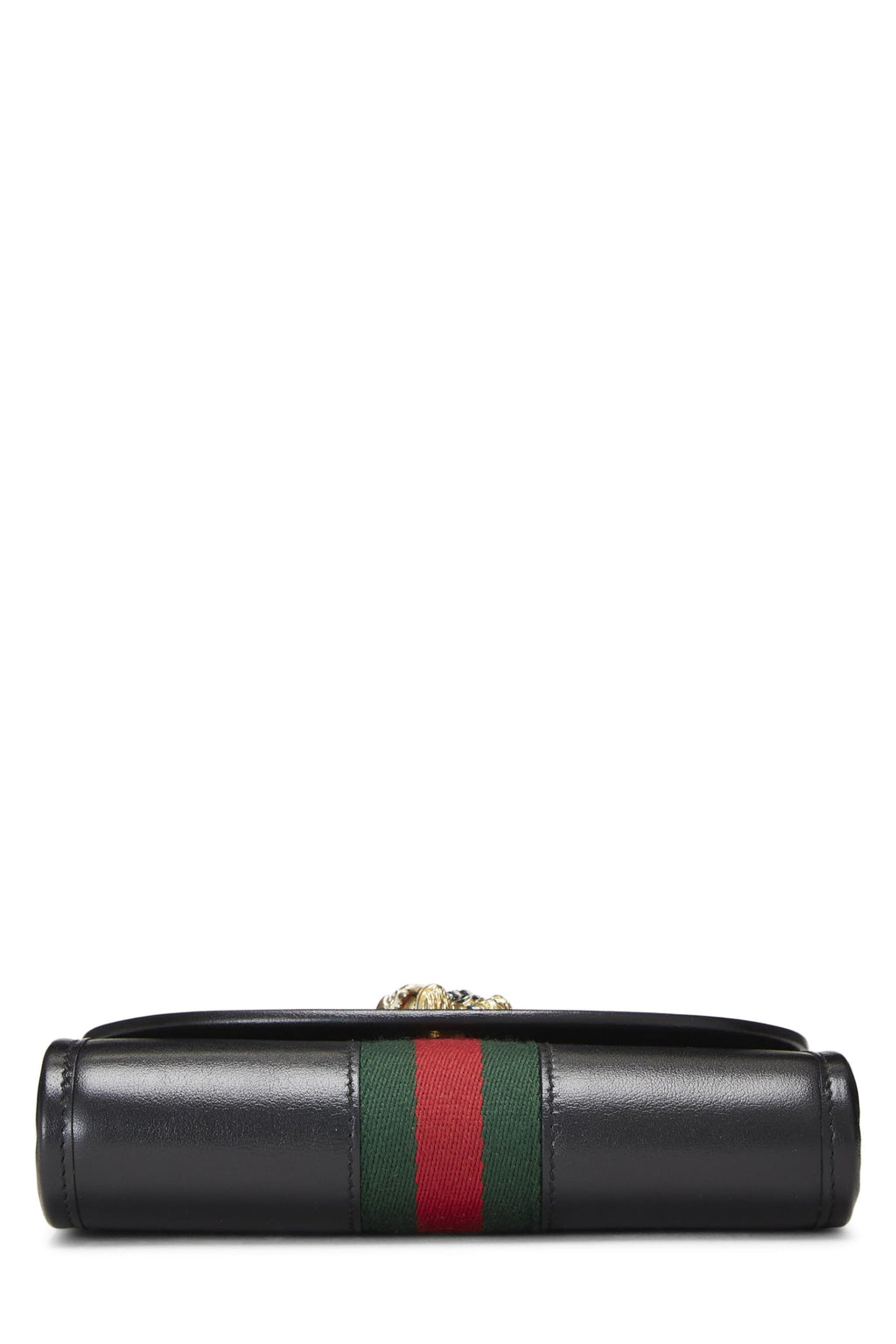 Gucci,  Black Leather Web Rajah Shoulder Bag Mini, Black