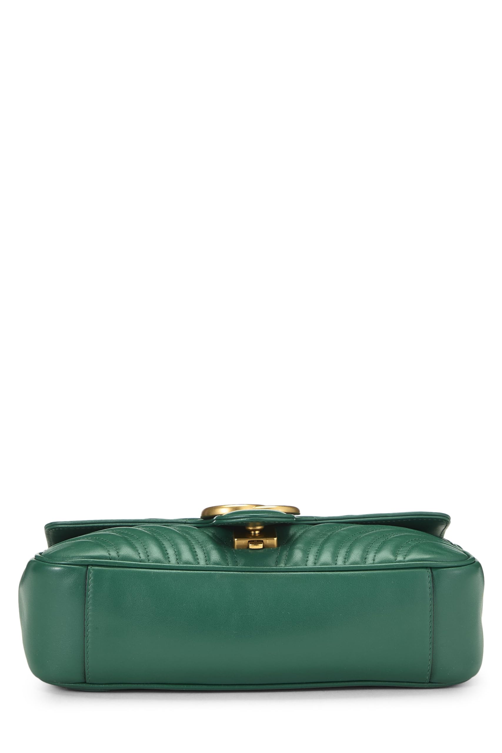 Gucci,  Green Leather GG Marmont Shoulder Bag Small, Green