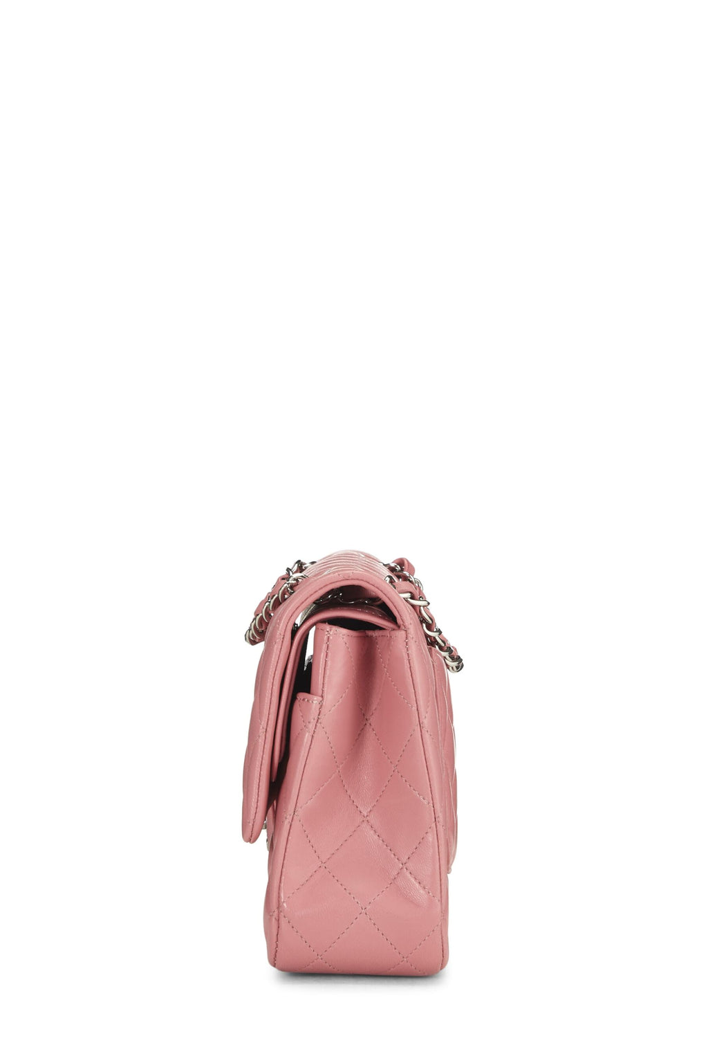 Chanel,  Pink Quilted Lambskin Classic Double Flap Medium, Pink