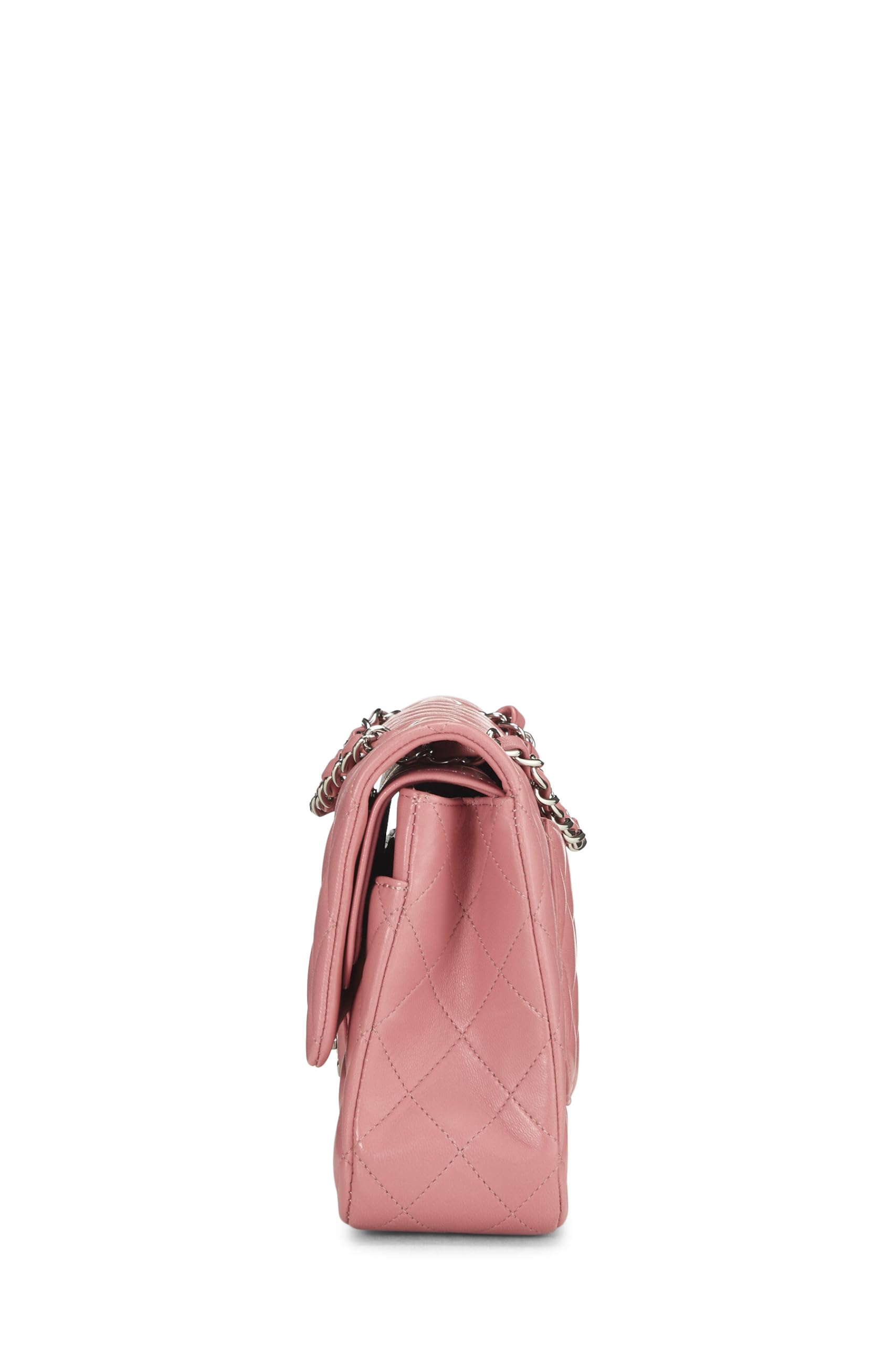 Chanel,  Pink Quilted Lambskin Classic Double Flap Medium, Pink