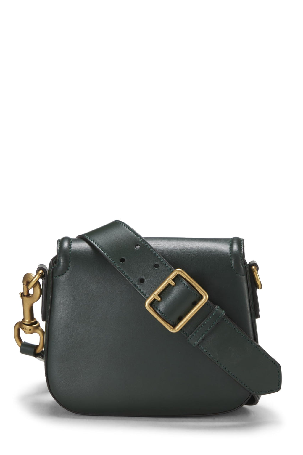 Gucci,  Green Leather Lady Web Shoulder Bag Small, Green