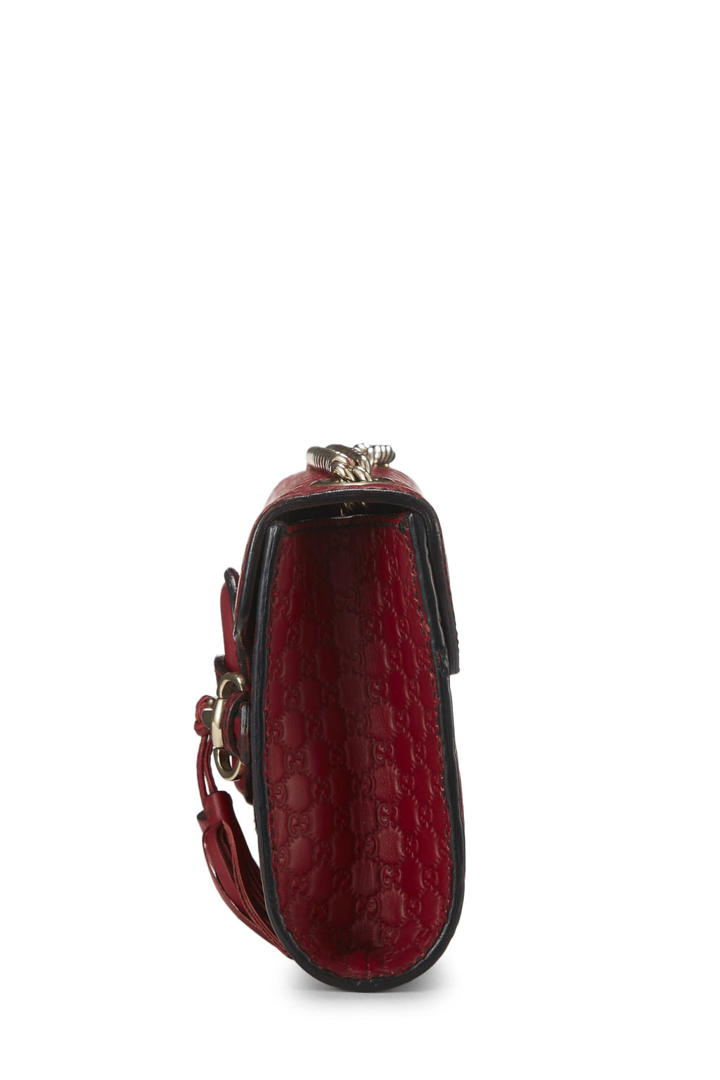 Gucci,  Red Microguccissima Leather Emily Chain Crossbody Bag, Red