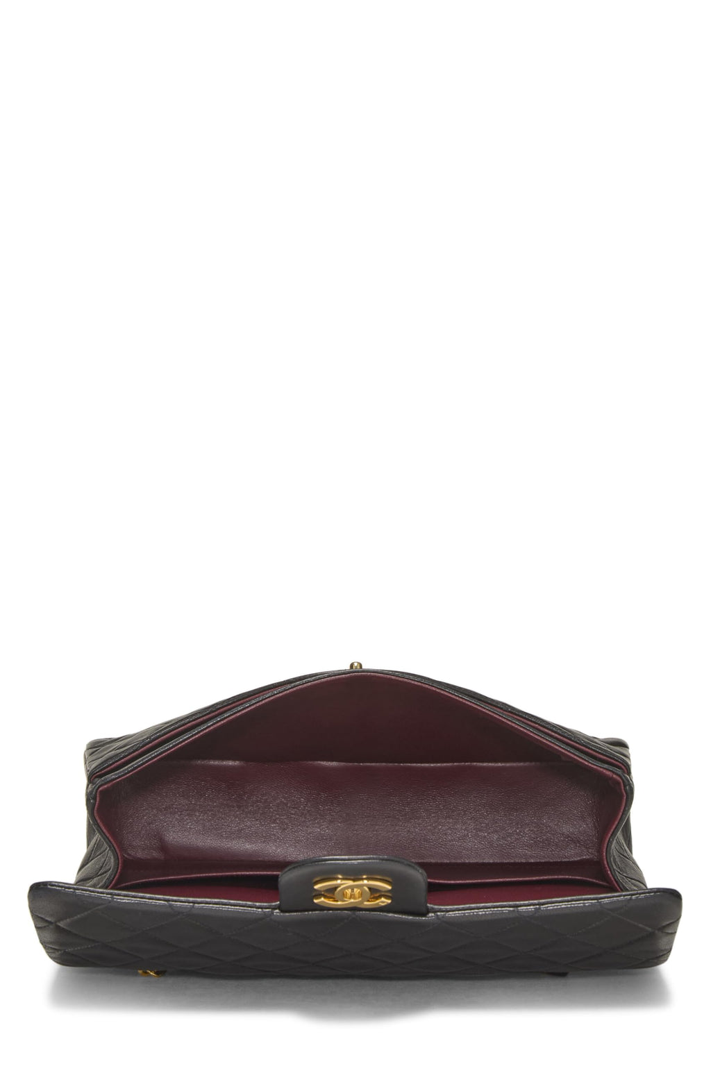 Chanel,  Black Quilted Lambskin Classic Double Flap Medium, Black