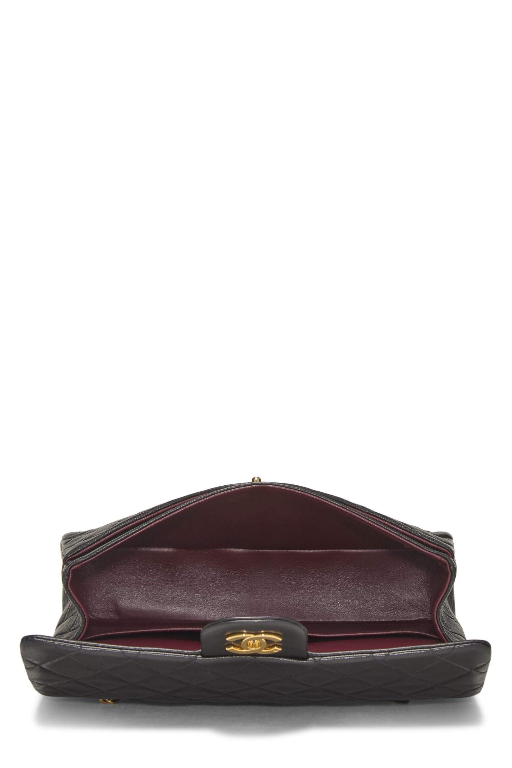 Chanel,  Black Quilted Lambskin Classic Double Flap Medium, Black