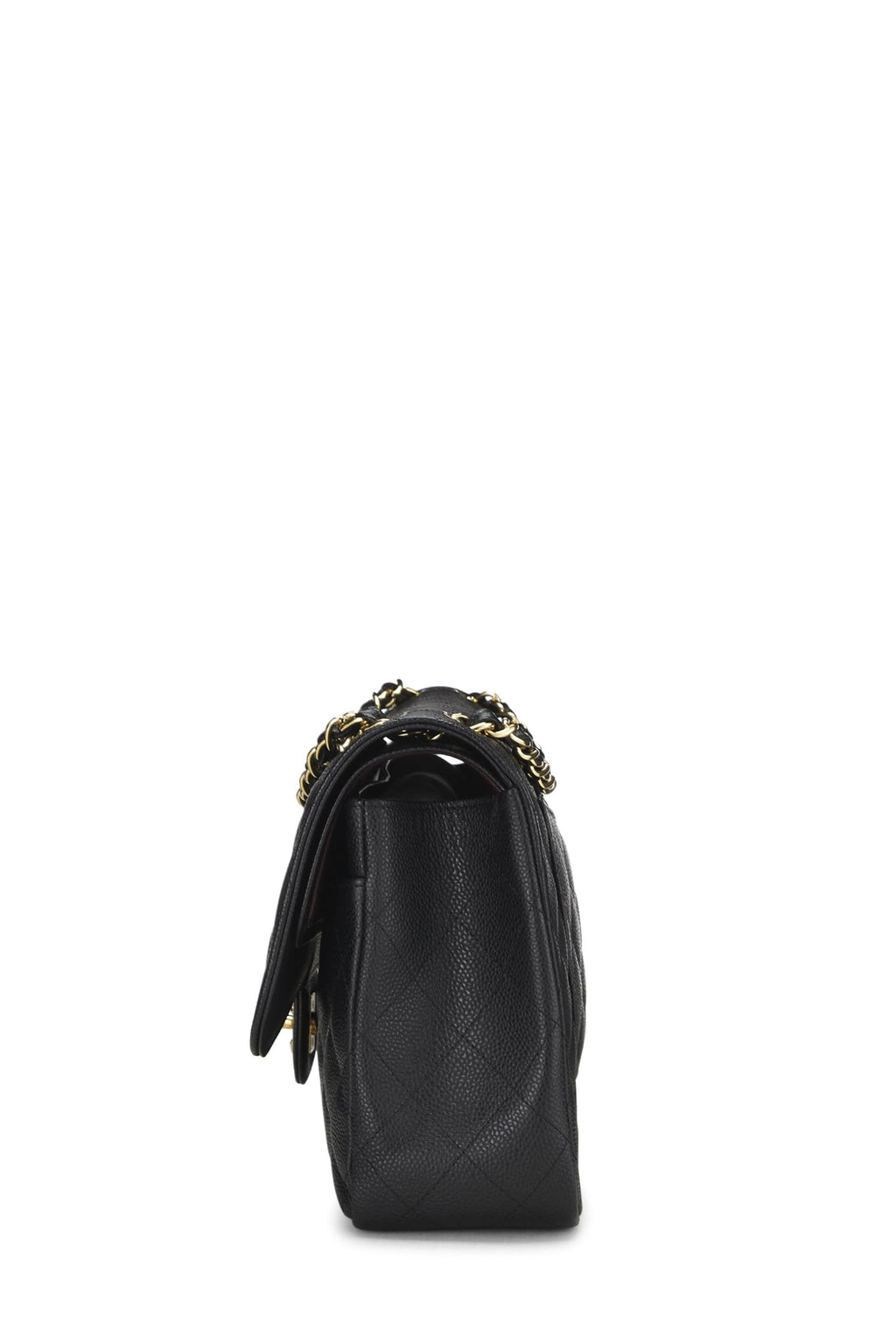Chanel,  Black Quilted Caviar New Classic Double Flap Jumbo, Black