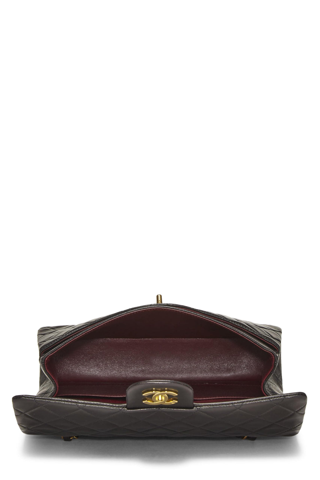 Chanel,  Black Quilted Lambskin Classic Double Flap Medium, Black