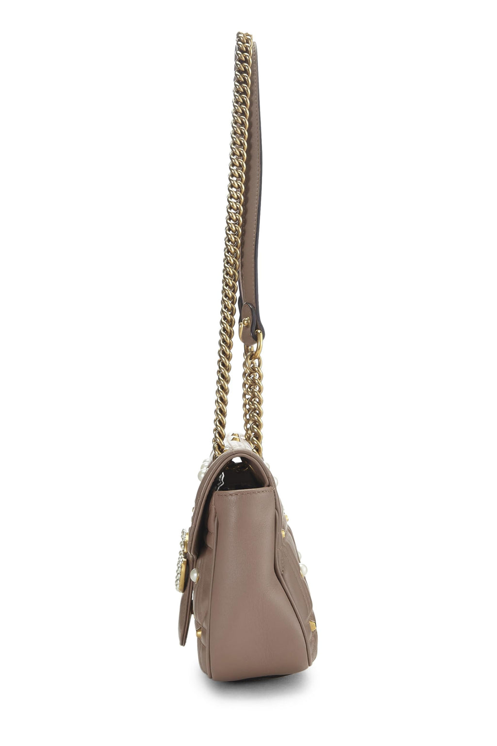 Gucci,  Beige Pearl MatelassÃƒÆ’Ã‚Â© Leather Marmont Shoulder Bag Small, Beige