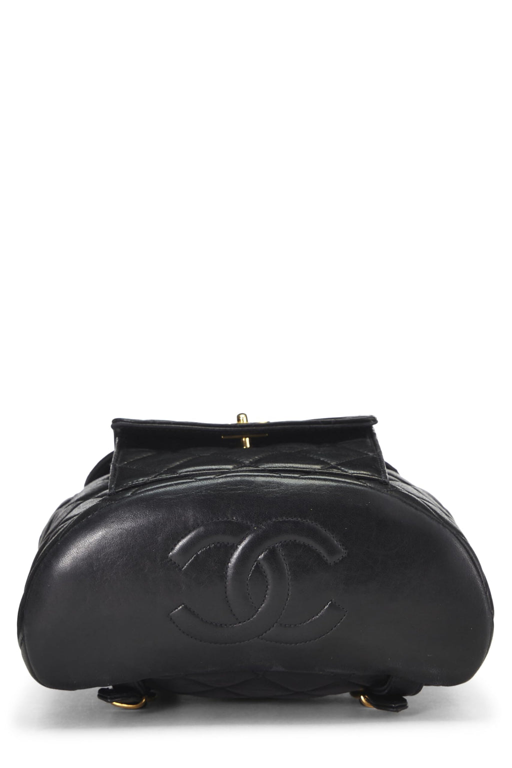 Chanel,  Black Quilted Lambskin Classic Backpack, Black