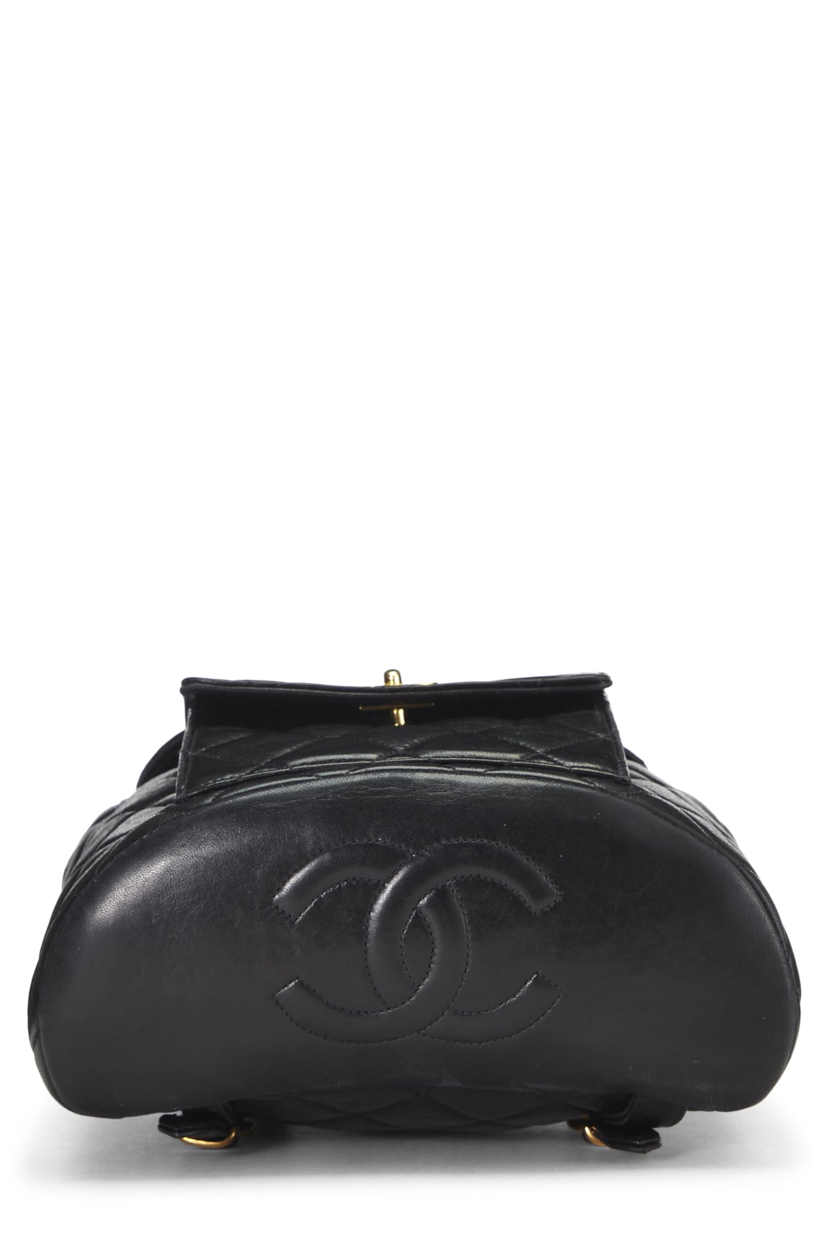 Chanel,  Black Quilted Lambskin Classic Backpack, Black
