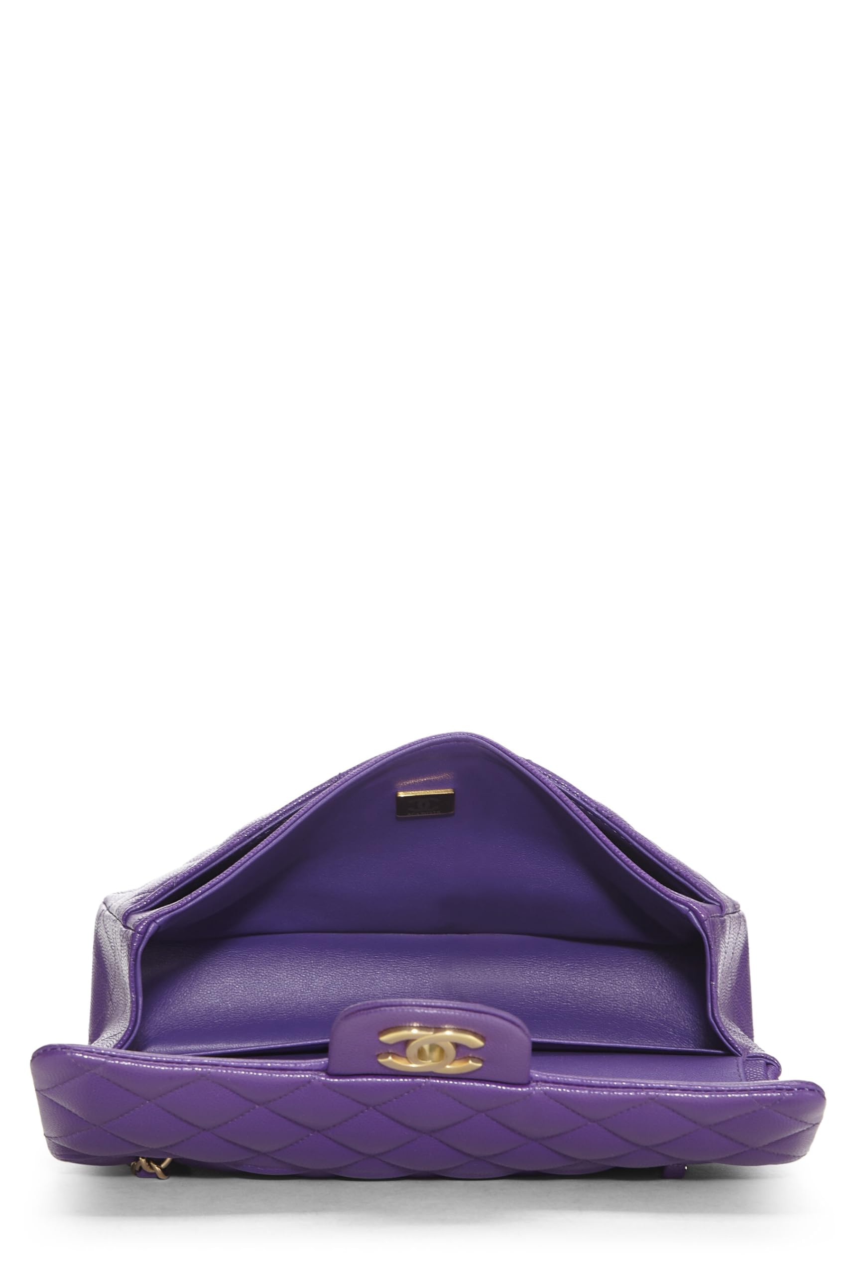 Chanel,  Purple Quilted Caviar Classic Double Flap Small, Purple