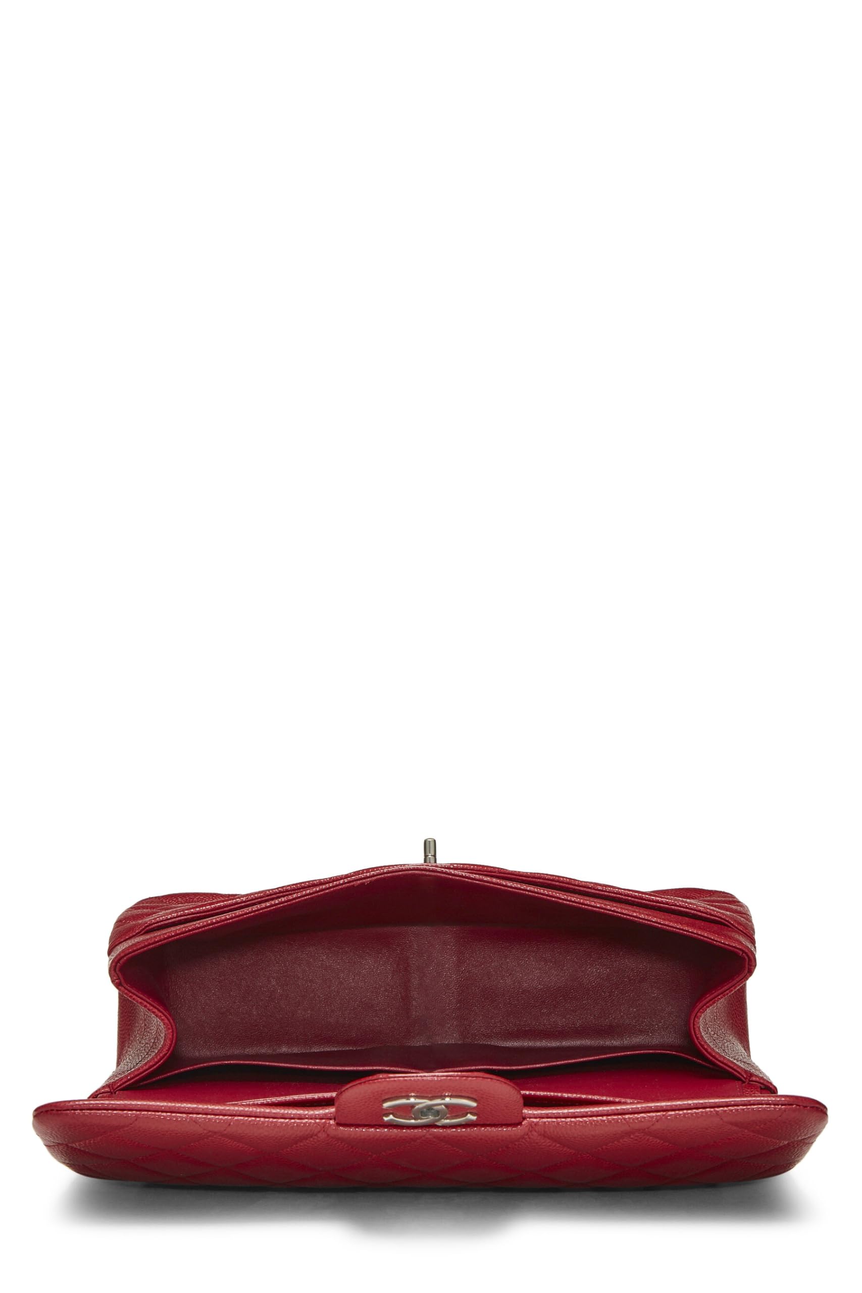 Chanel,  Red Quilted Caviar New Classic Double Flap Jumbo, Red