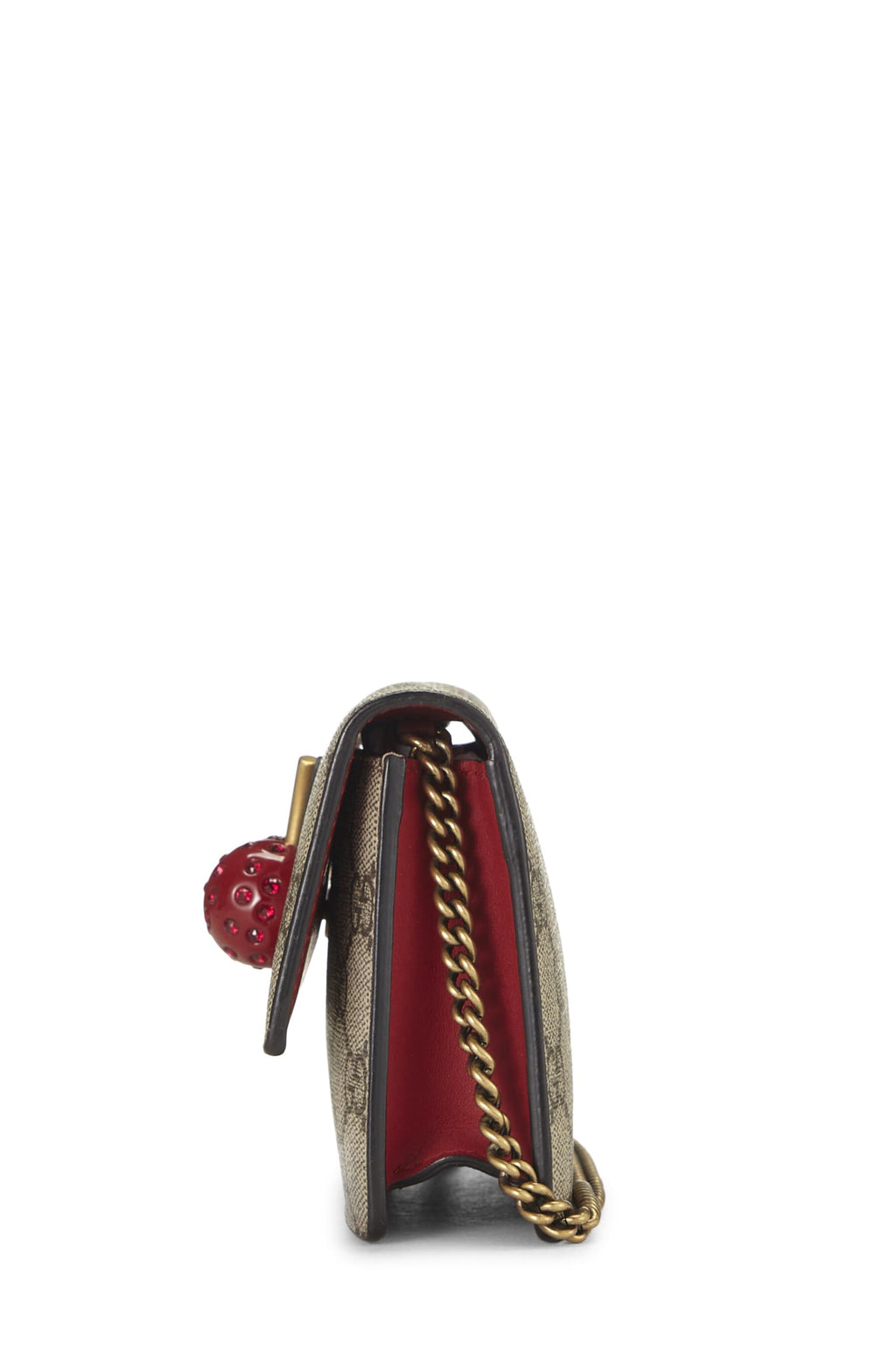 Gucci,  Original GG Supreme Canvas Cherry Convertible Clutch Mini, Red