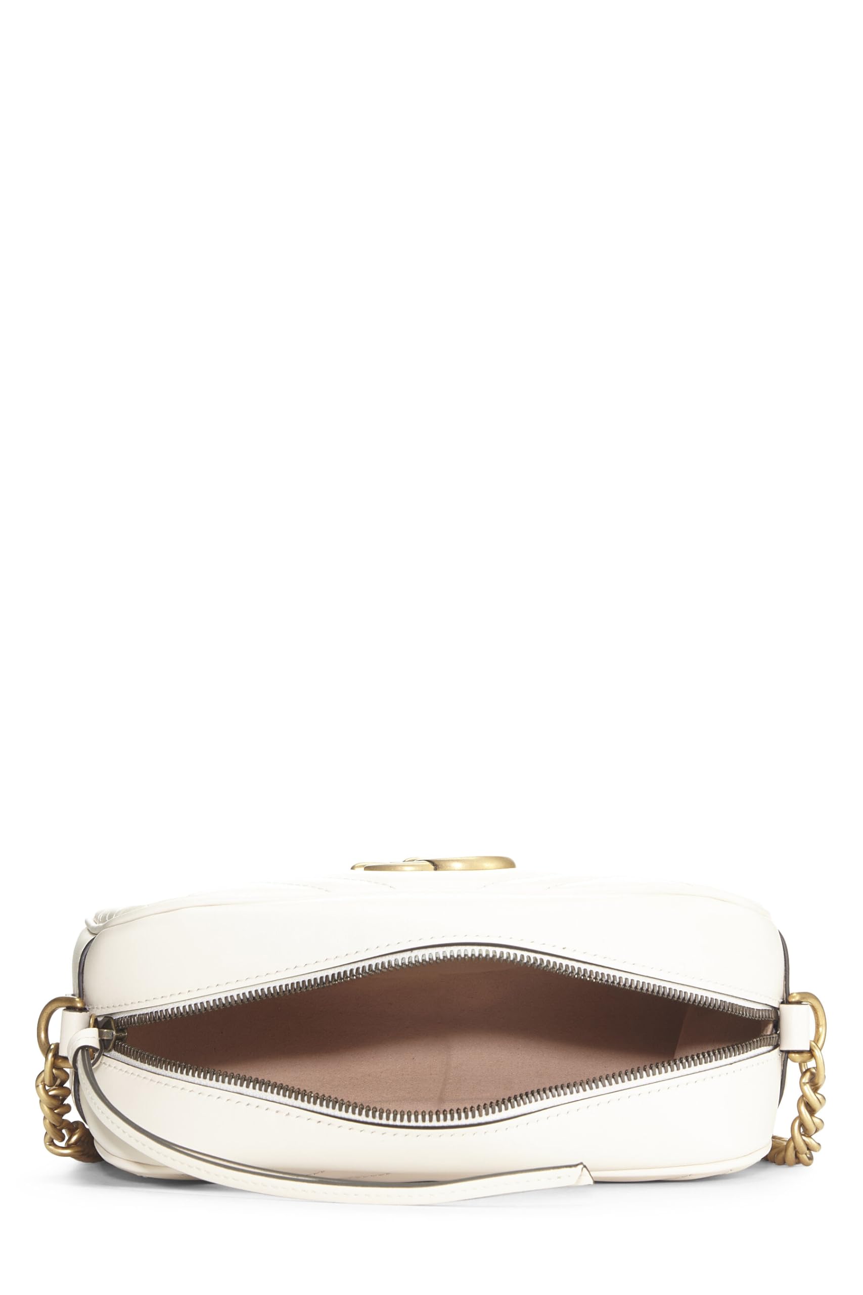 Gucci,  White Leather Gucci Marmont Crossbody Small, White