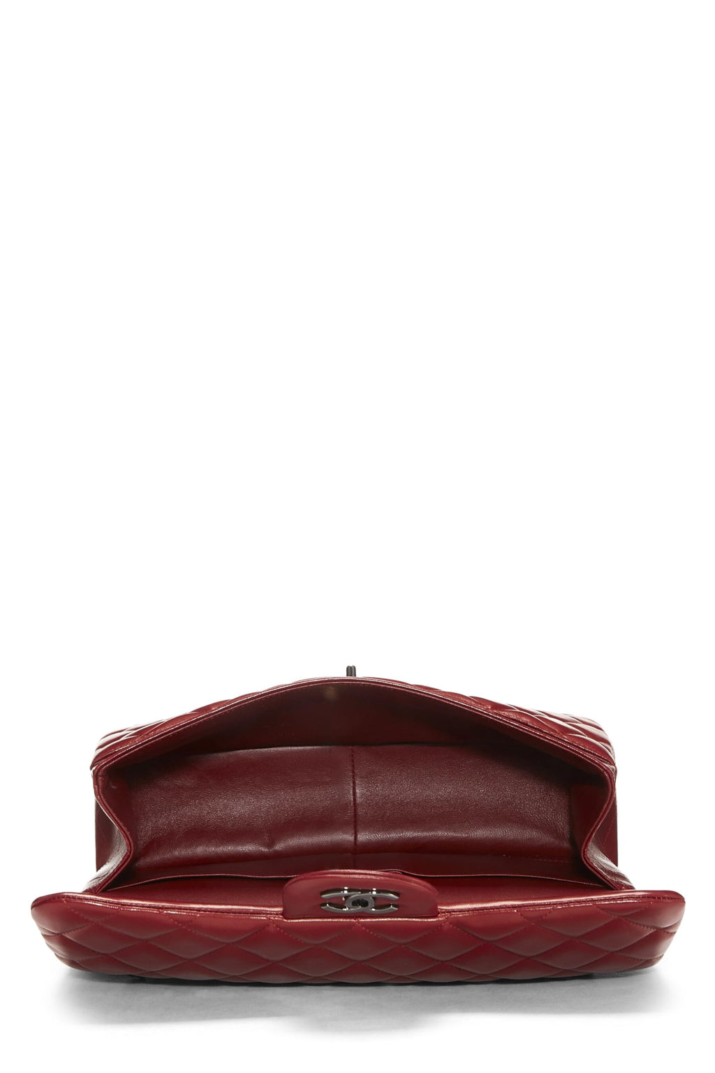 Chanel,  Red Quilted Lambskin New Classic Double Flap Jumbo, Red