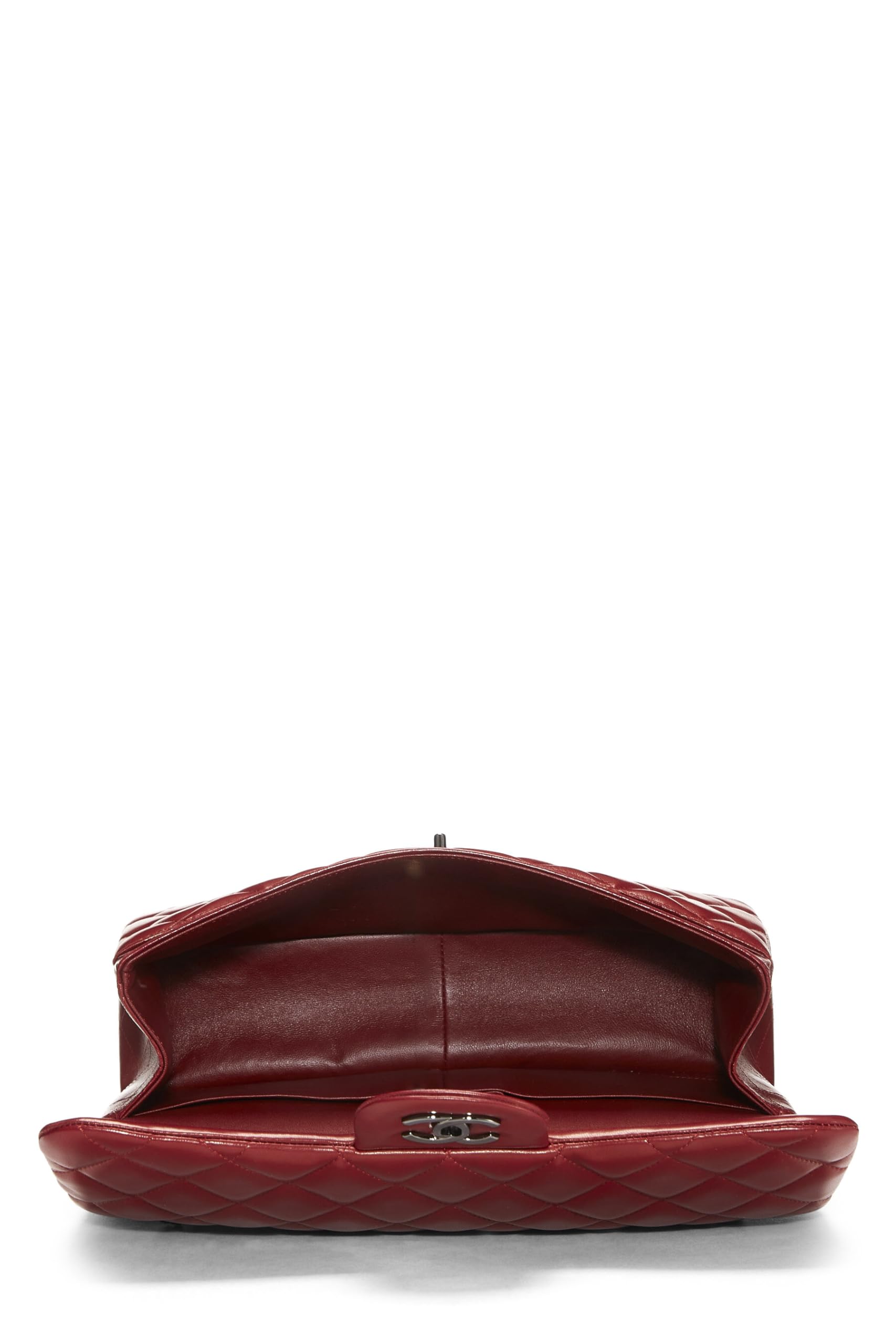 Chanel,  Red Quilted Lambskin New Classic Double Flap Jumbo, Red