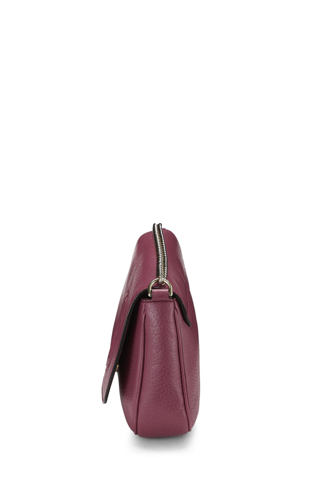 Gucci,  Purple Grained Leather Soho Chain Flap Crossbody, Purple