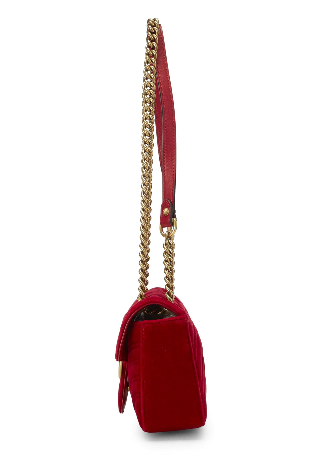 Gucci,  Red VeLouis Vuittonet GG Marmont Shoulder Bag Mini, Red