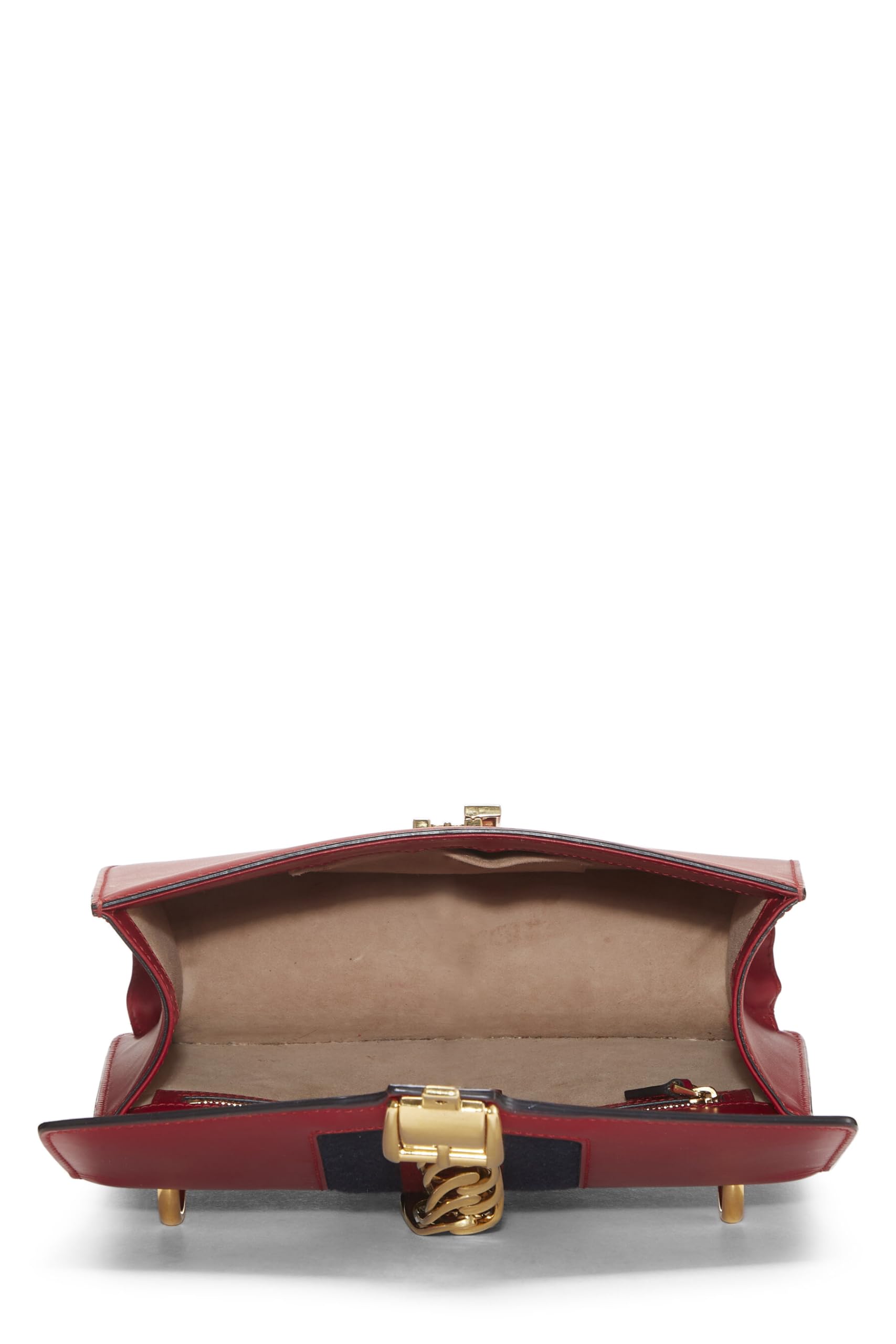 Gucci,  Red Leather SyLouis Vuittonie Shoulder Bag, Red