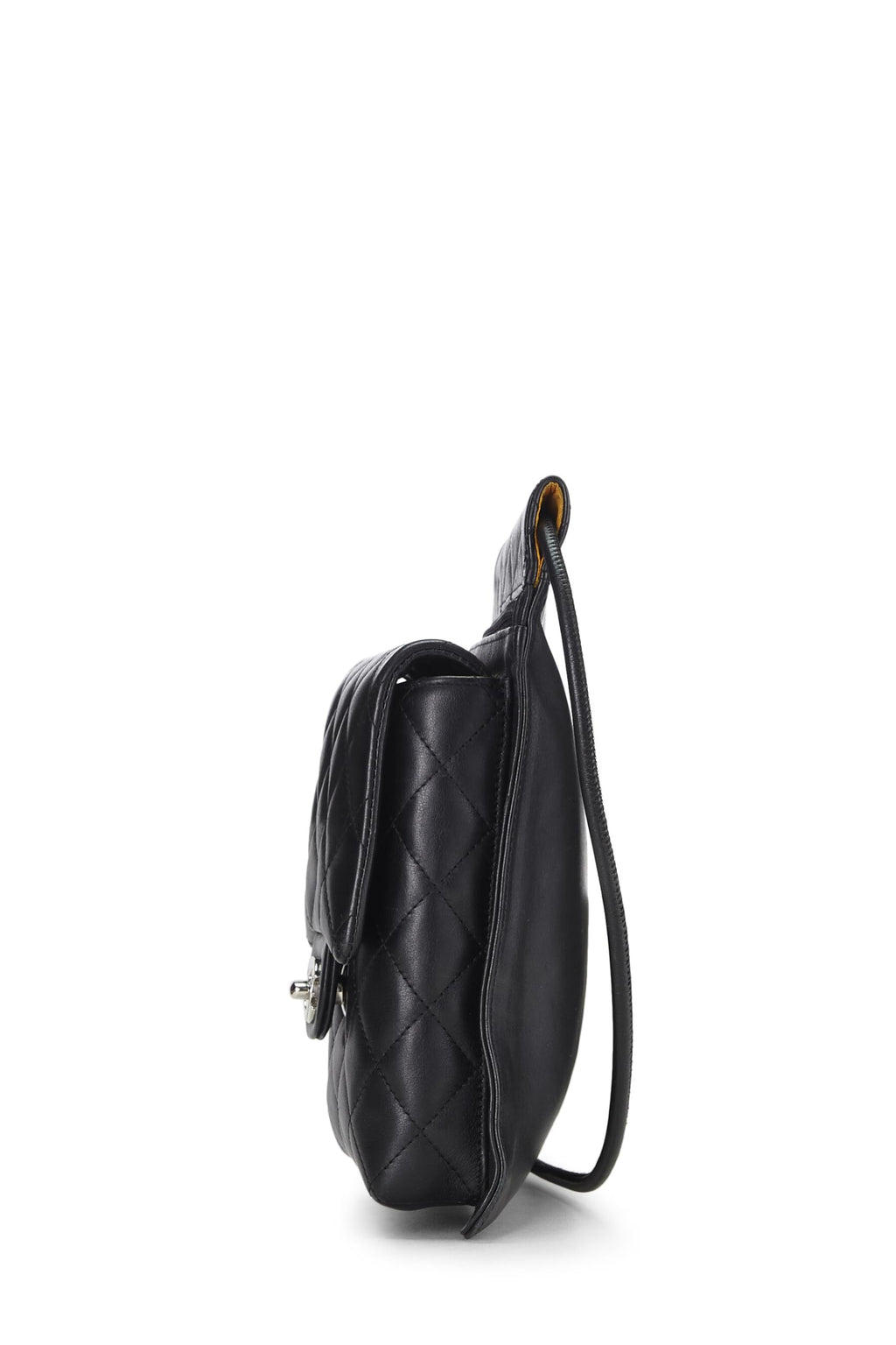 Chanel,  Black Calfskin Cambon Ligne Multi Pocket Shoulder Bag, Black