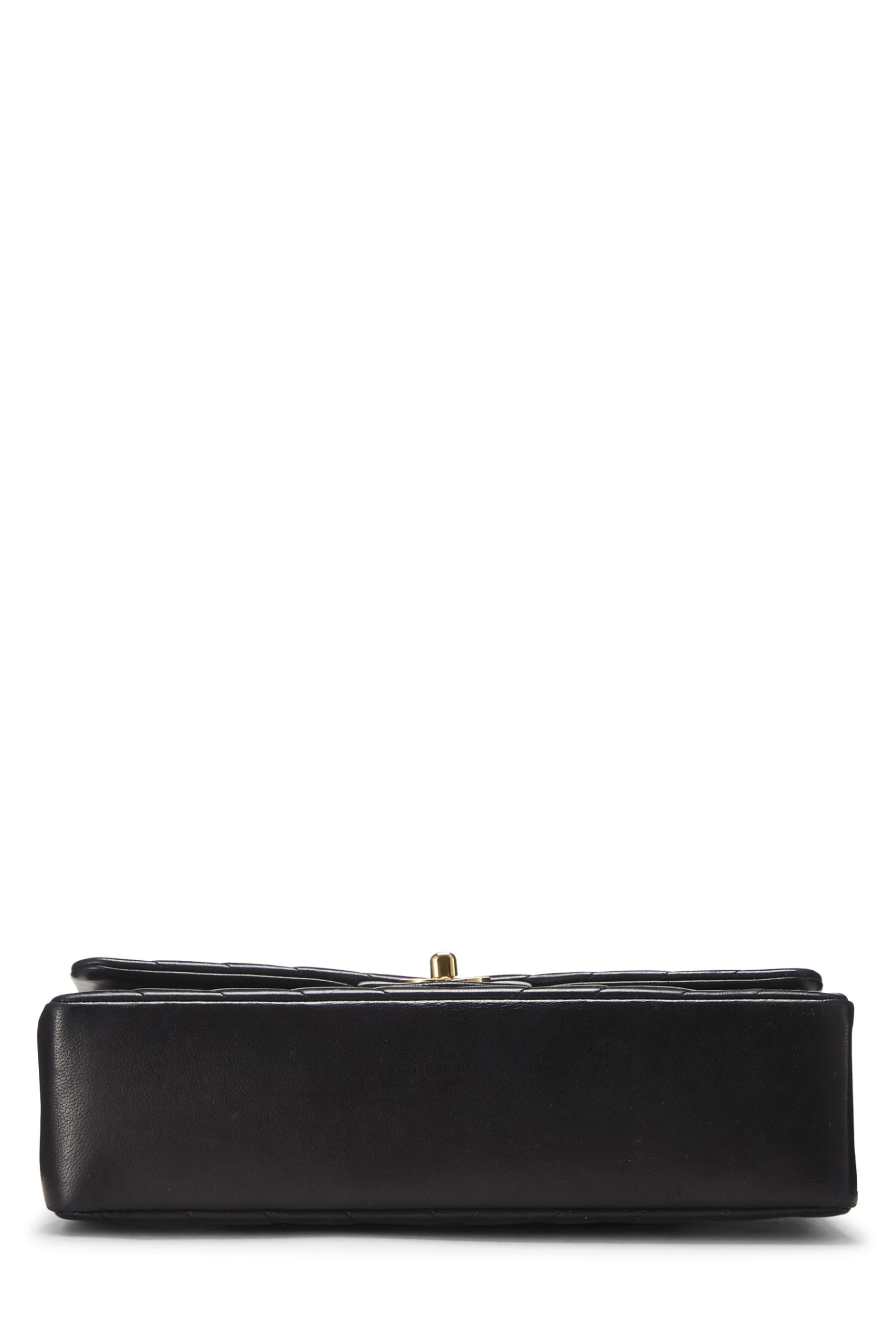 Chanel,  Black Chevron Lambskin Classic Double Flap Medium, Black