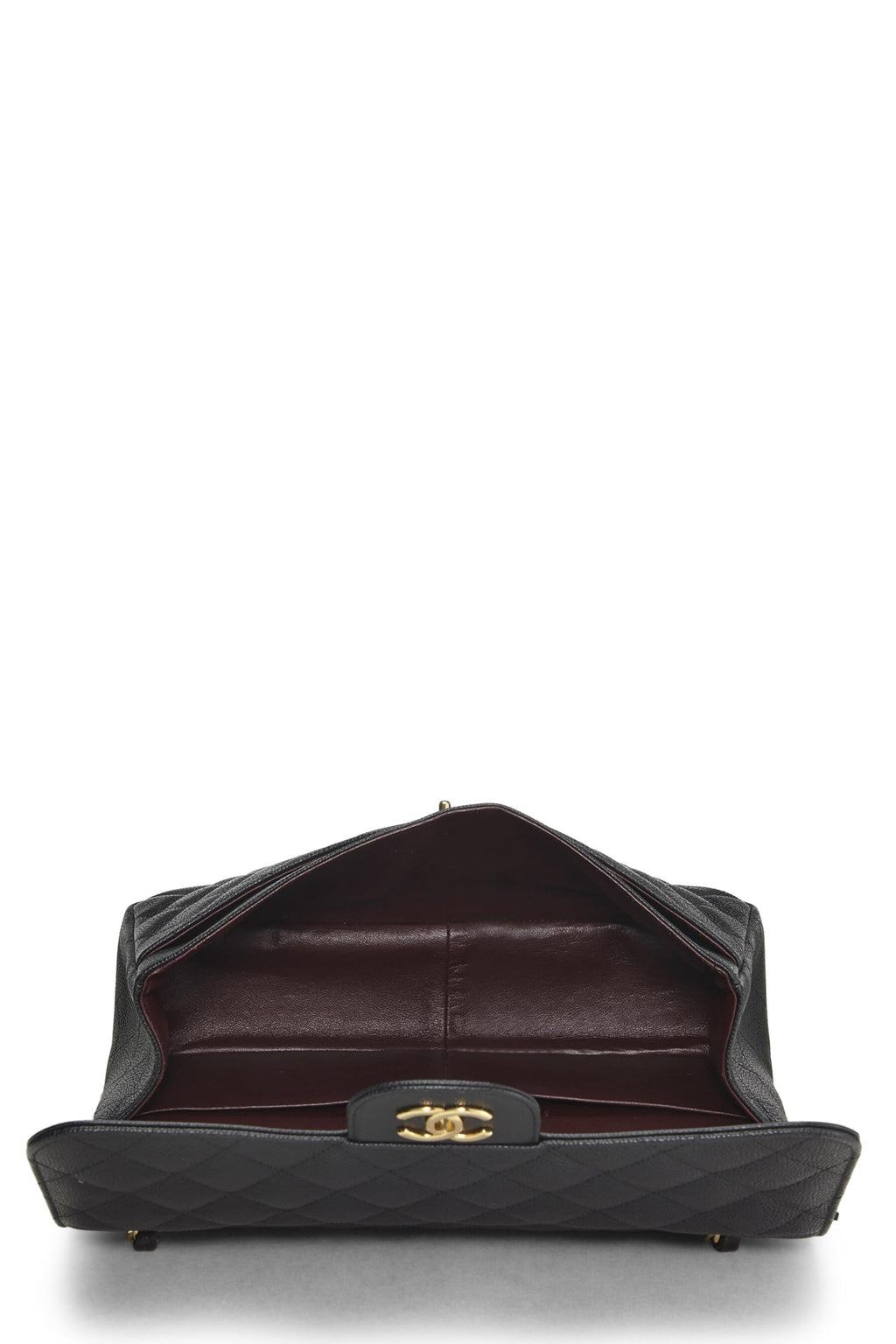Chanel,  Black Quilted Caviar New Classic Double Flap Jumbo, Black