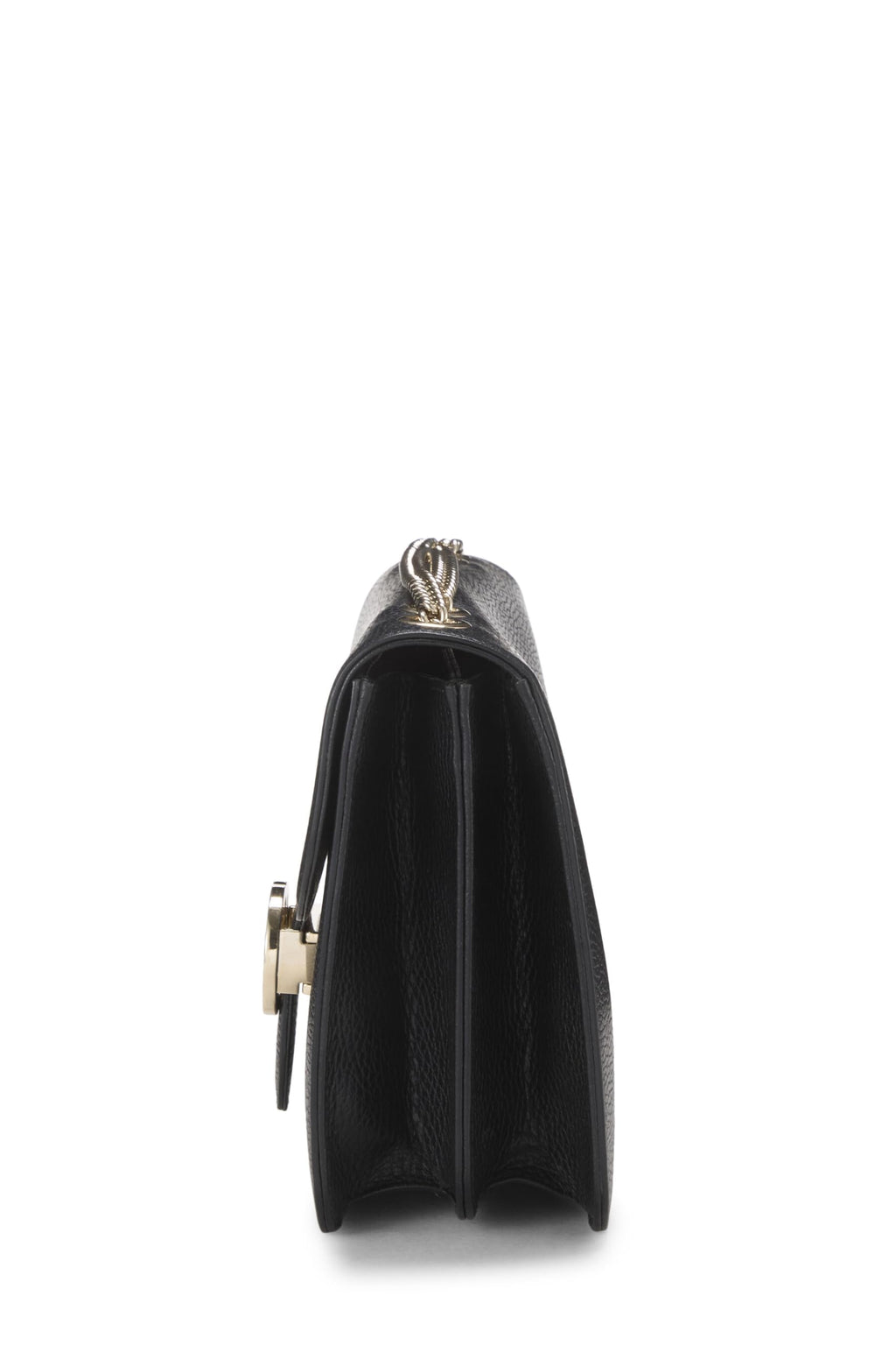 Gucci,  Black Leather Interlocking Shoulder Bag Large, Black