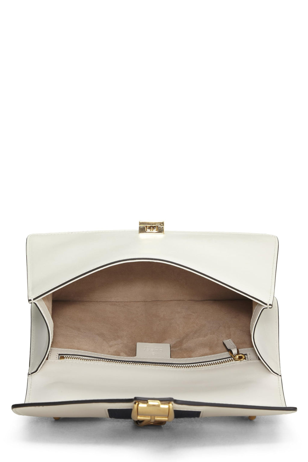 Gucci,  White Leather SyLouis Vuittonie Shoulder Bag, White