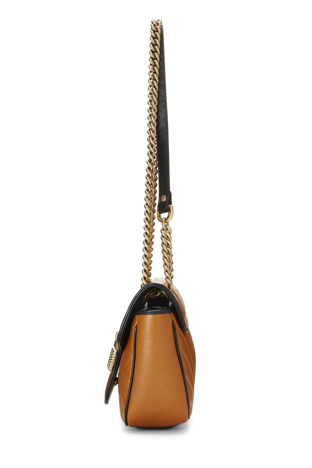 Gucci,  Orange Leather Torchon Marmont Shoulder Bag Small, Orange