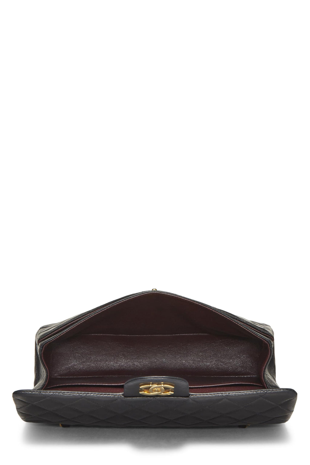 Chanel,  Black Quilted Lambskin Classic Double Flap Medium, Black