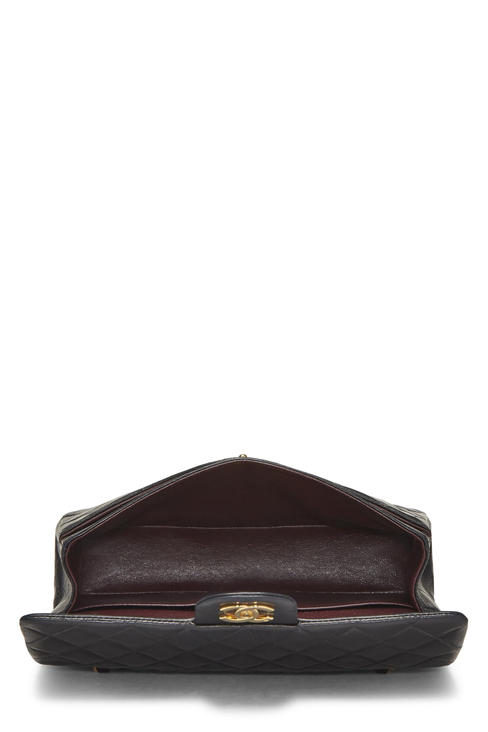 Chanel,  Black Quilted Lambskin Classic Double Flap Medium, Black