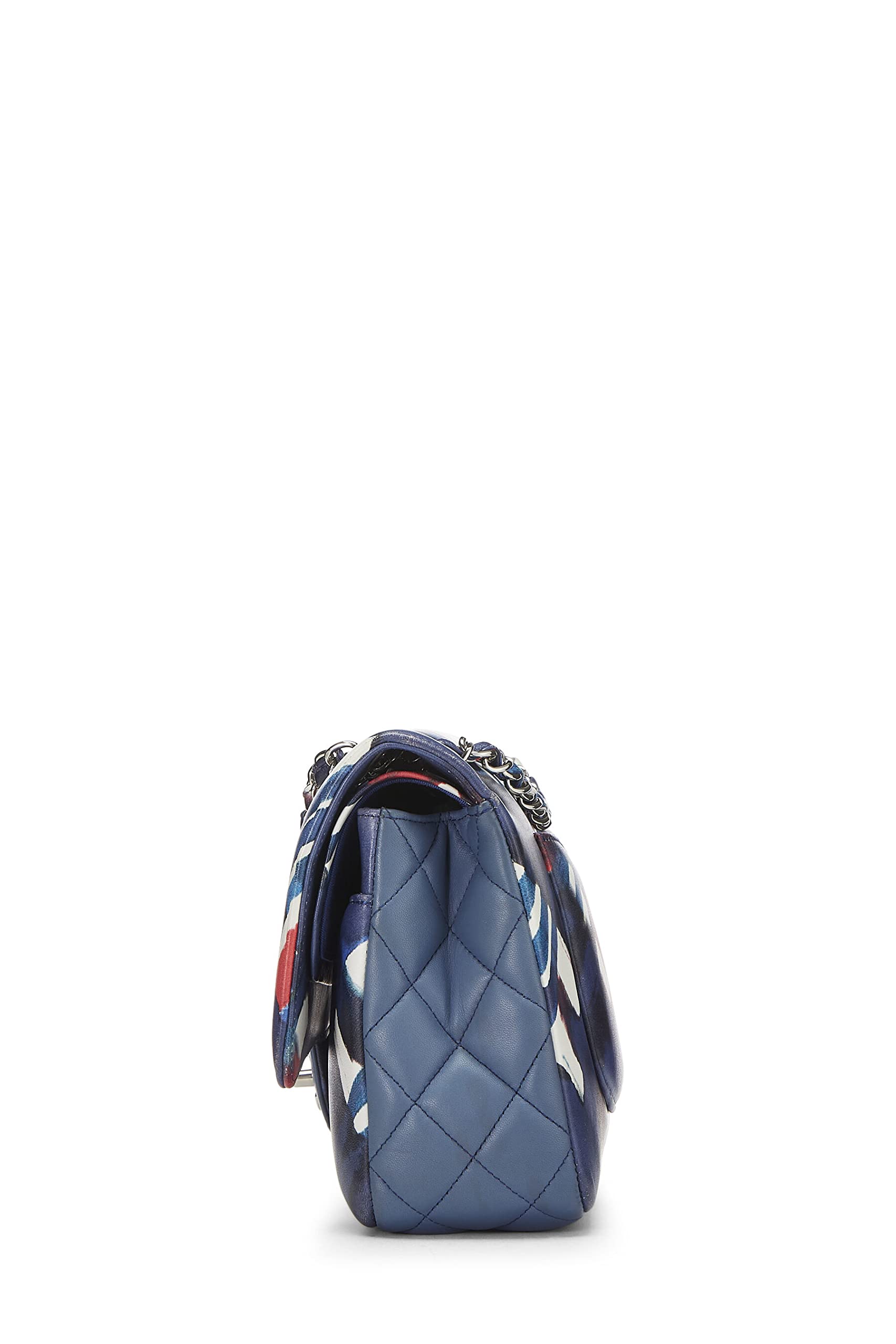 Chanel,  Blue & Red Calfskin Airline Classic Double Flap Medium, Blue