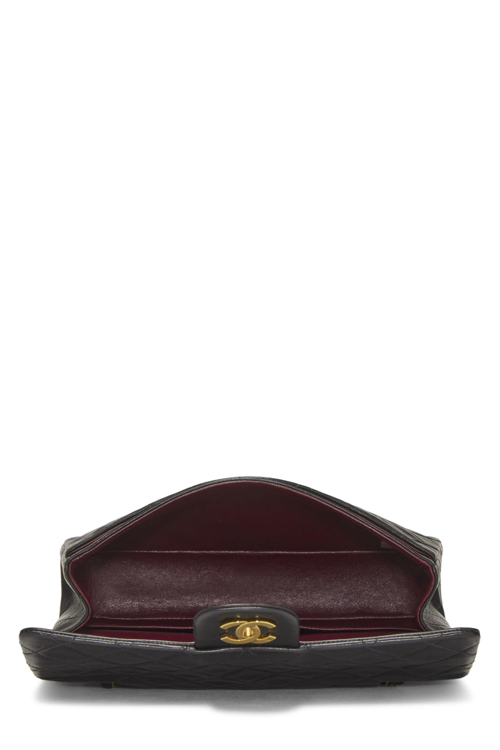 Chanel,  Black Quilted Lambskin Classic Double Flap Medium, Black