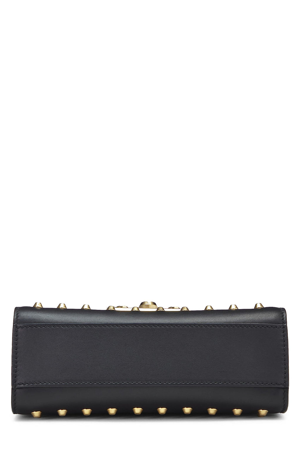 Gucci,  Black Leather Studded Padlock Shoulder Bag Small, Black