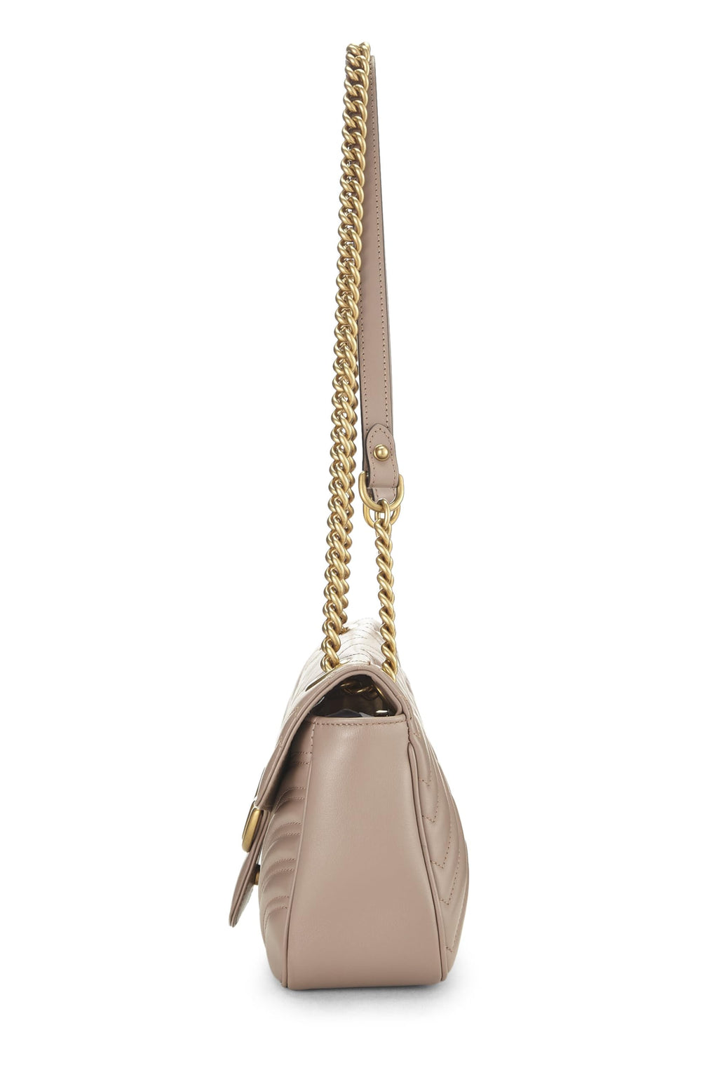 Gucci,  Beige Leather GG Marmont Shoulder Bag Small, Beige