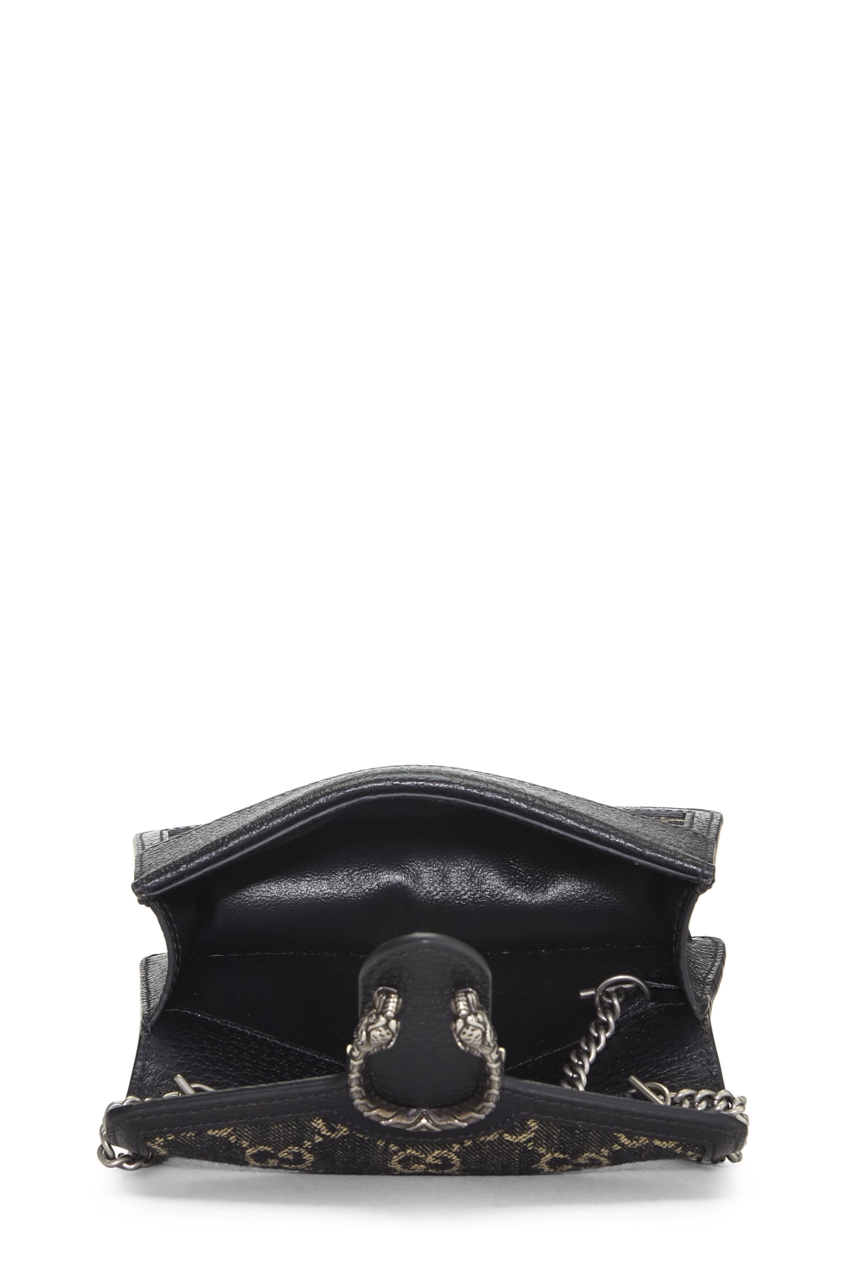 Gucci,  Black Denim Dionysus Shoulder Bag Super Mini, Black