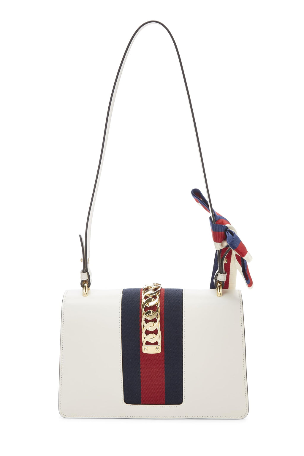 Gucci,  White Floral Embroidered Leather SyLouis Vuittonie Shoulder Bag Small, White