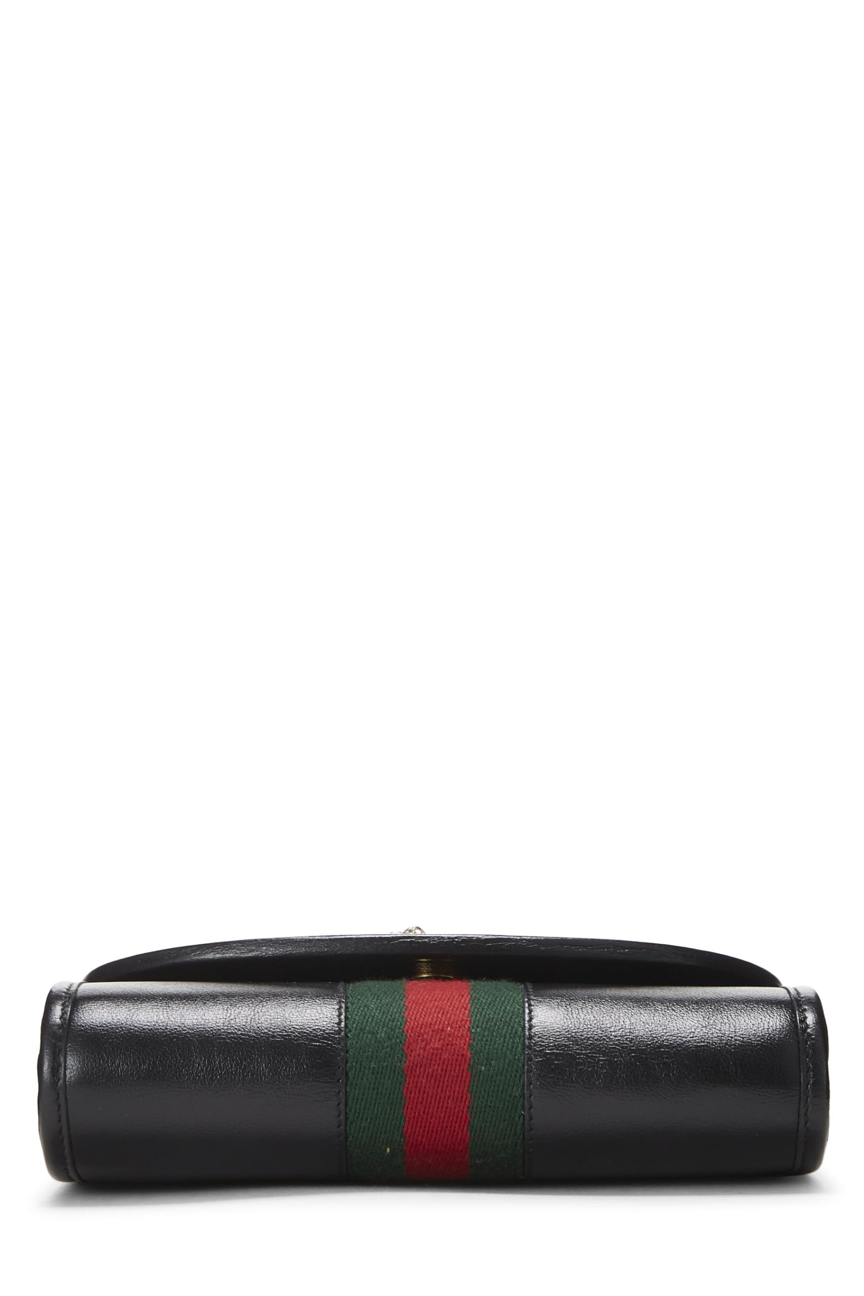 Gucci,  Black Leather Web Rajah Shoulder Bag Mini, Black