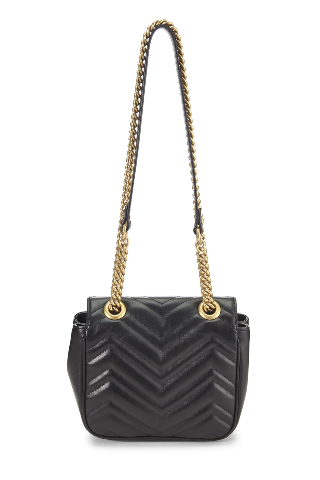 Gucci,  Black Leather GG Marmont Shoulder Bag Mini, Black