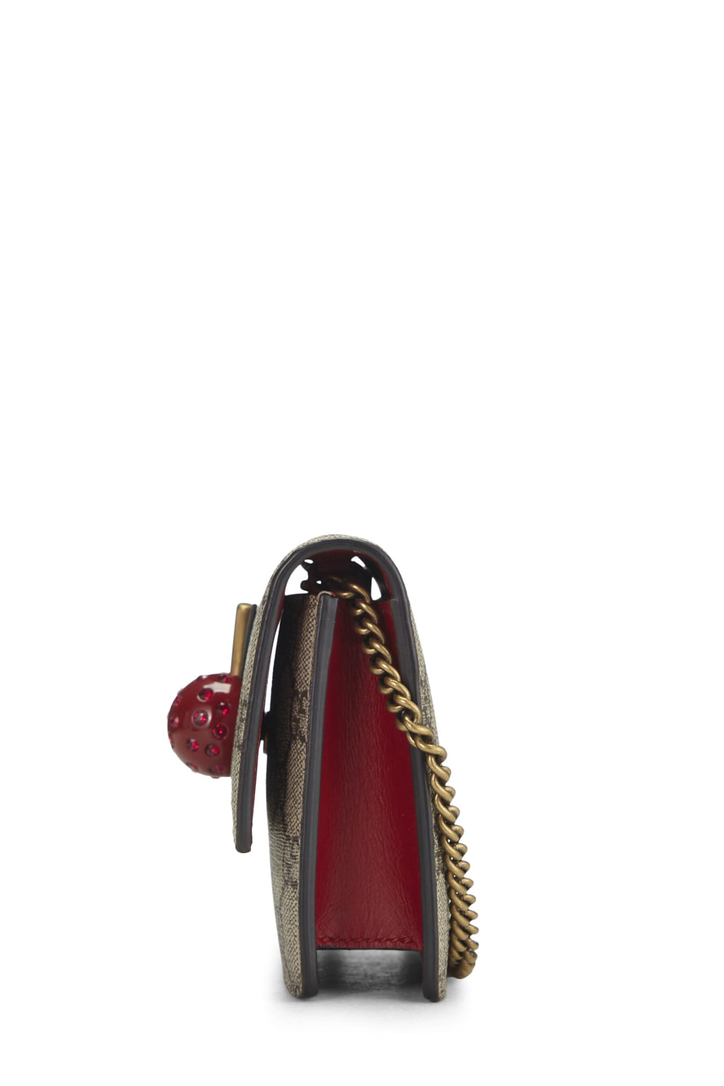 Gucci,  Original GG Supreme Canvas Cherry Convertible Clutch Mini, Red