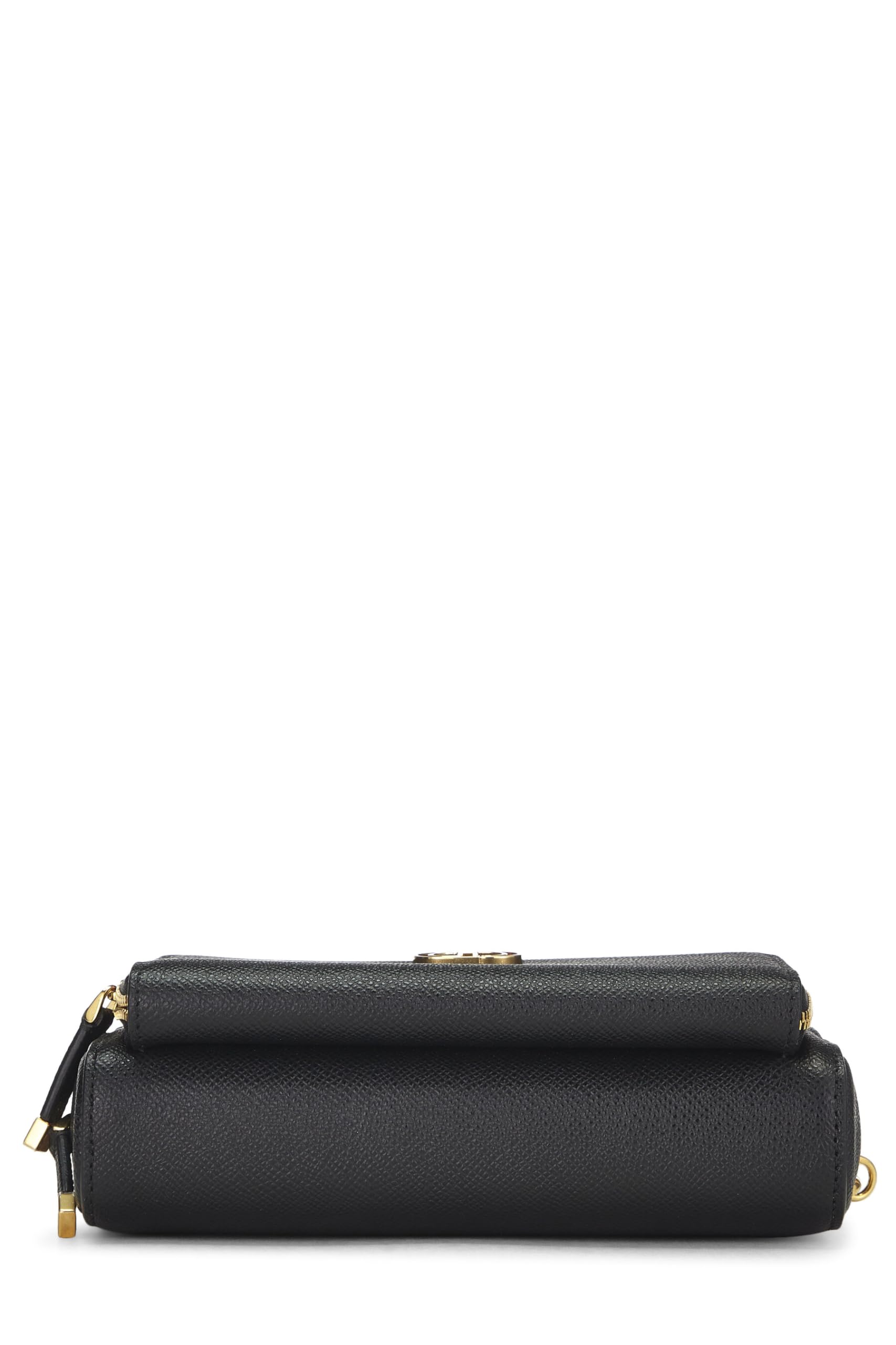 Dioror,  Black Calfskin Caro Double Pouch Crossbody, Black