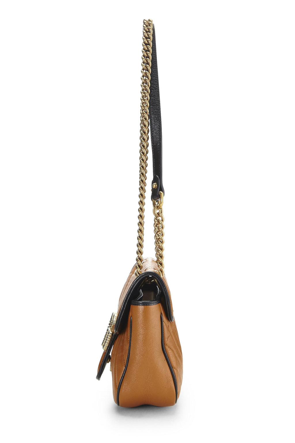 Gucci,  Orange Leather Torchon GG Marmont Shoulder Bag Small, Orange