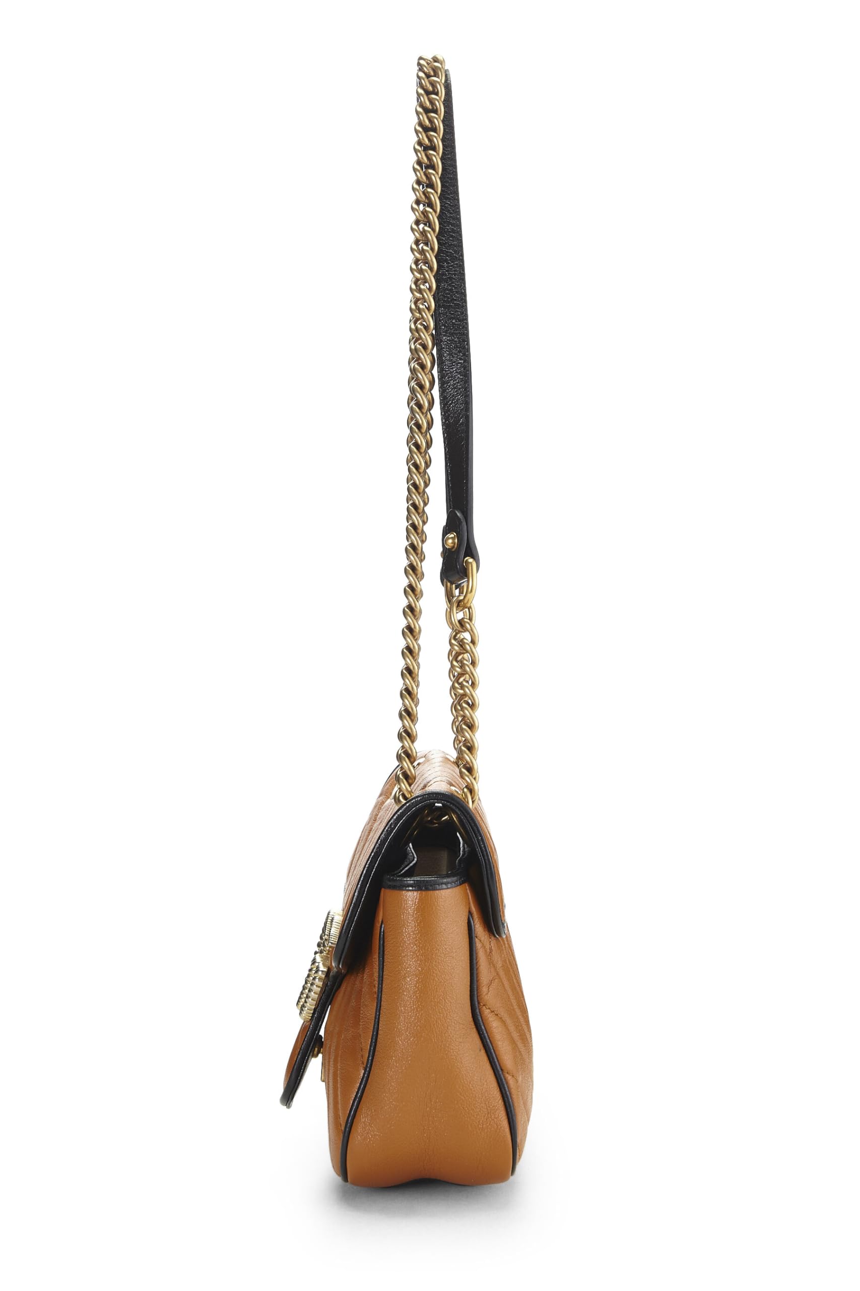 Gucci,  Orange Leather Torchon GG Marmont Shoulder Bag Small, Orange