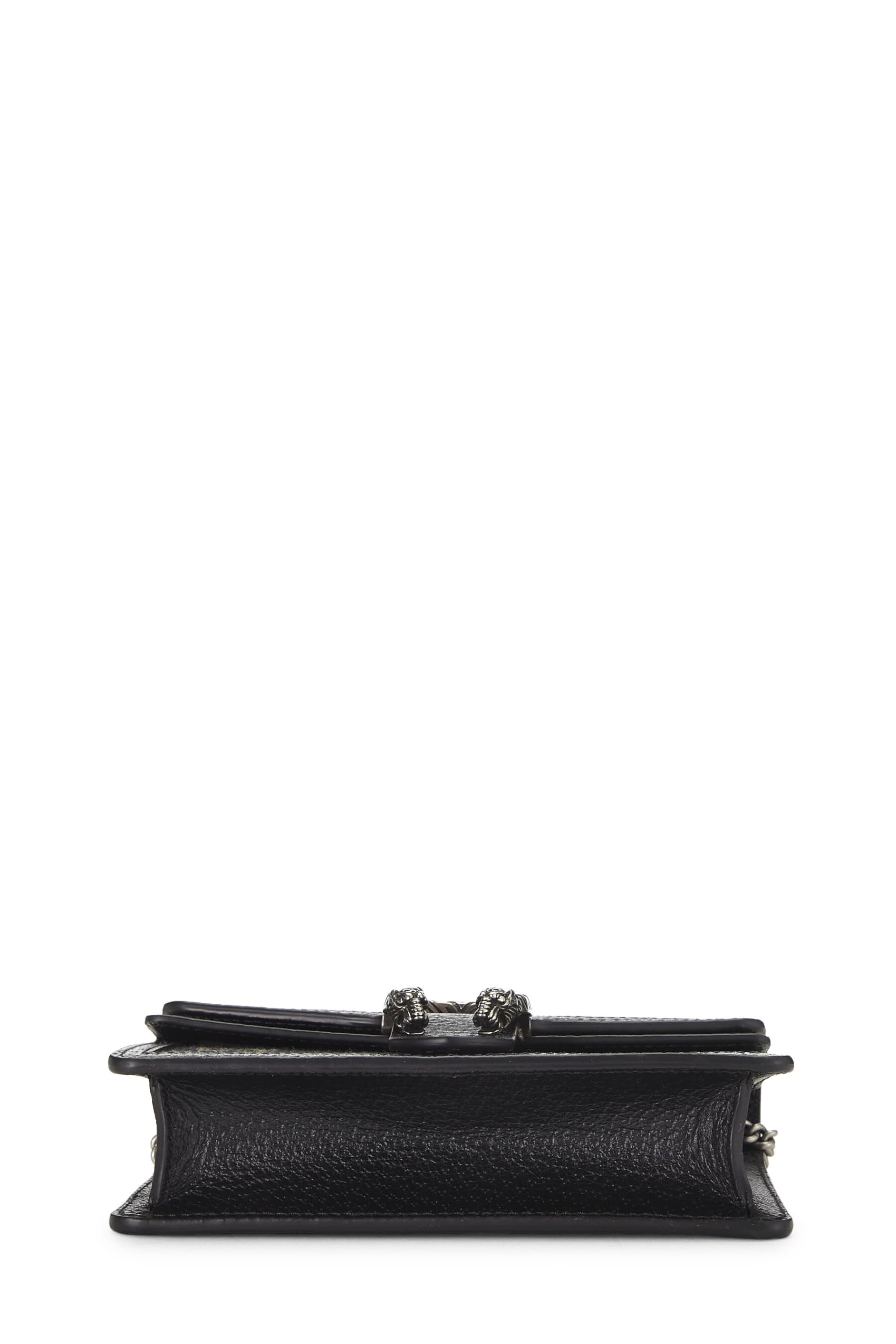 Gucci,  Black Denim Dionysus Shoulder Bag Super Mini, Black