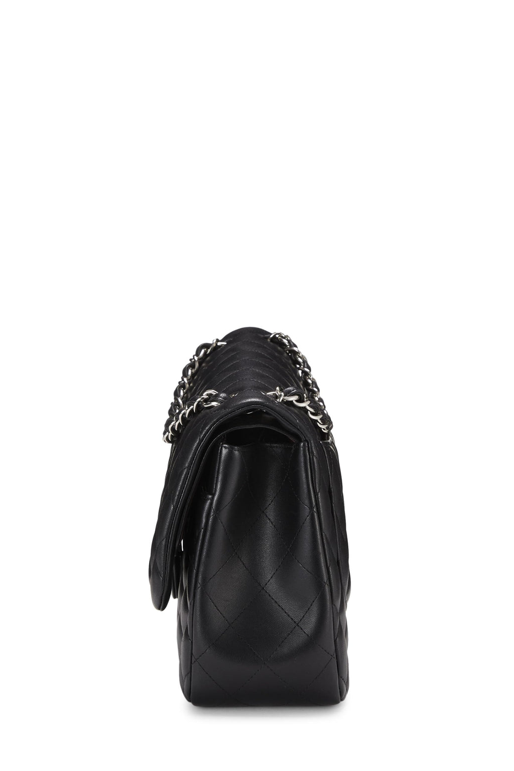 Chanel,  Black Quilted Lambskin New Classic Double Flap Jumbo, Black