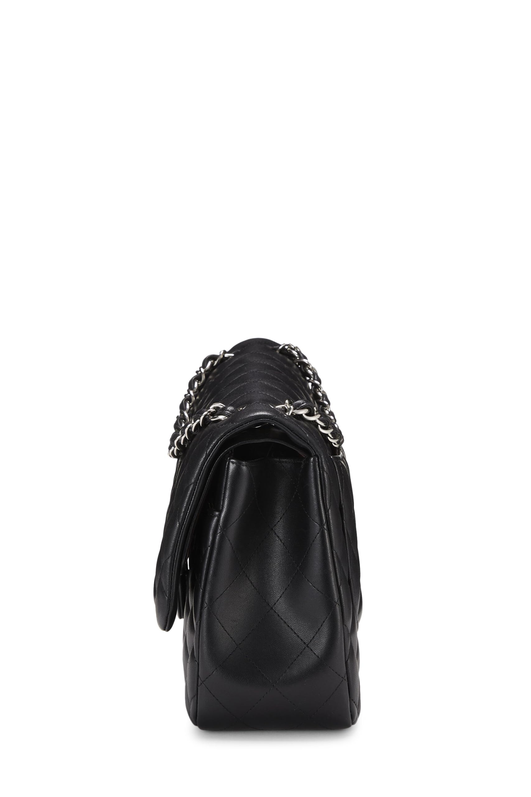 Chanel,  Black Quilted Lambskin New Classic Double Flap Jumbo, Black