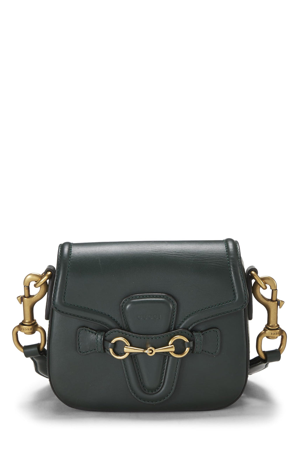 Gucci,  Green Leather Lady Web Shoulder Bag Small, Green