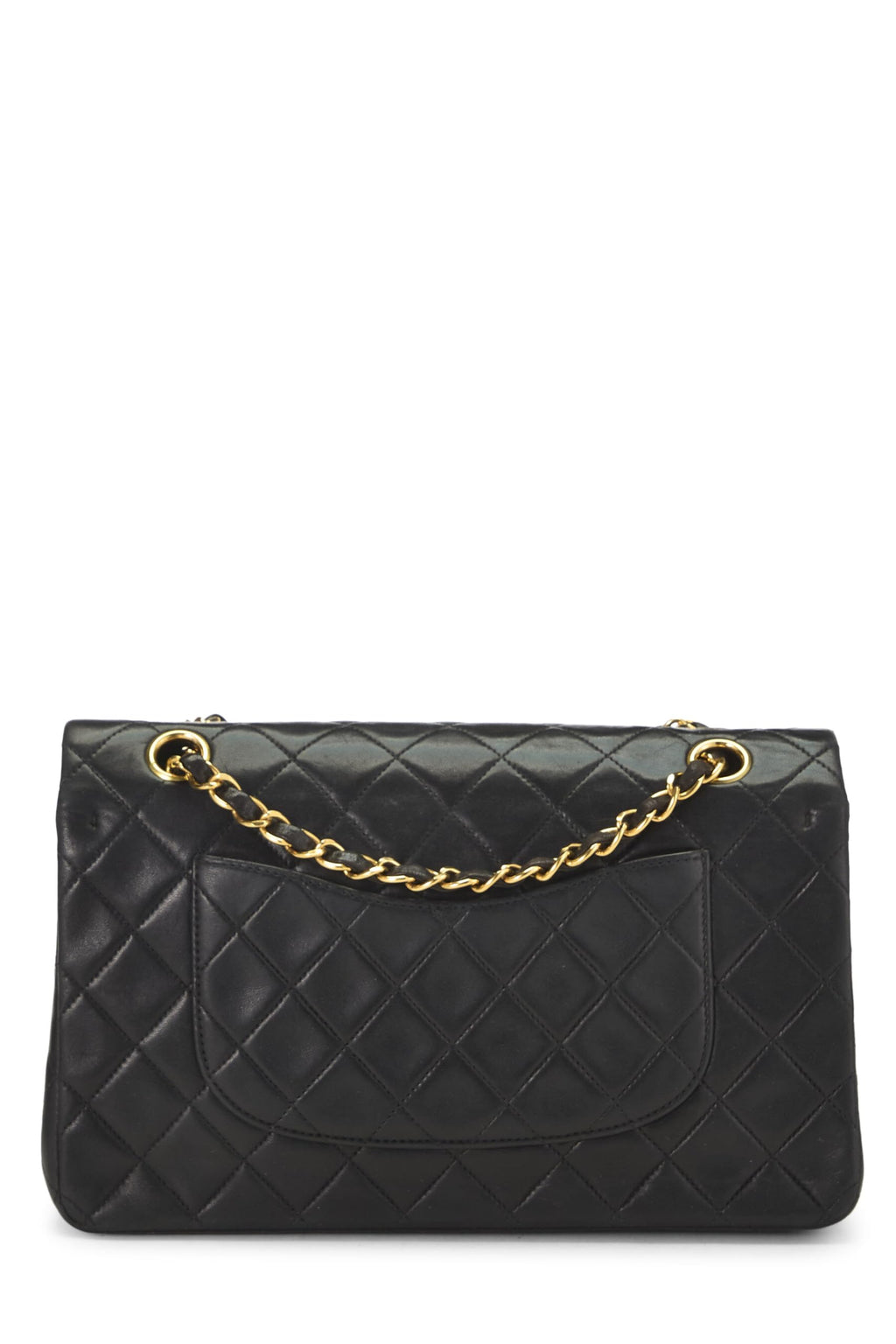 Chanel,  Black Quilted Lambskin Classic Double Flap Medium, Black